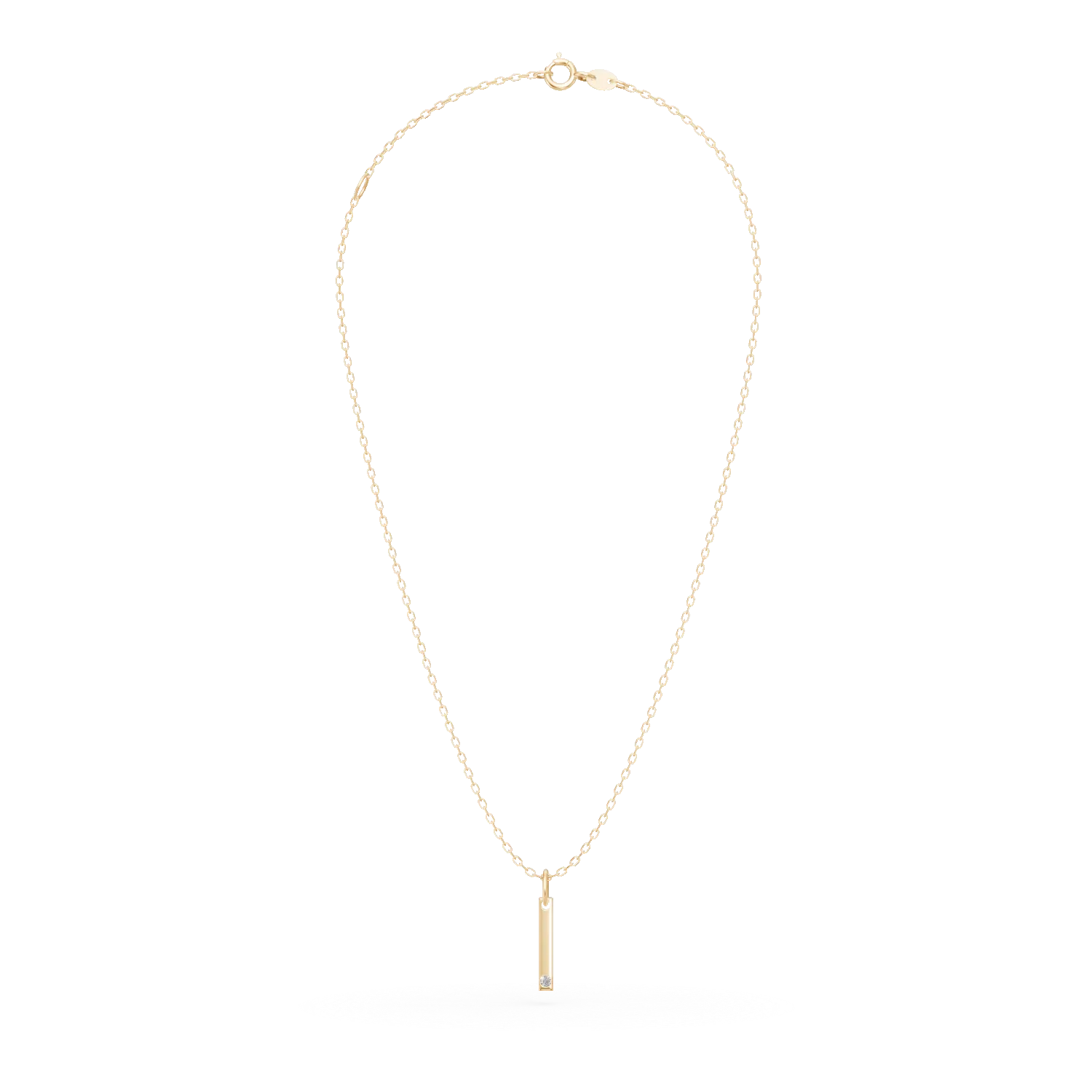 Naszyjnik z zawieszka litera I z zoltego zlota z 0.005ct diamentem
