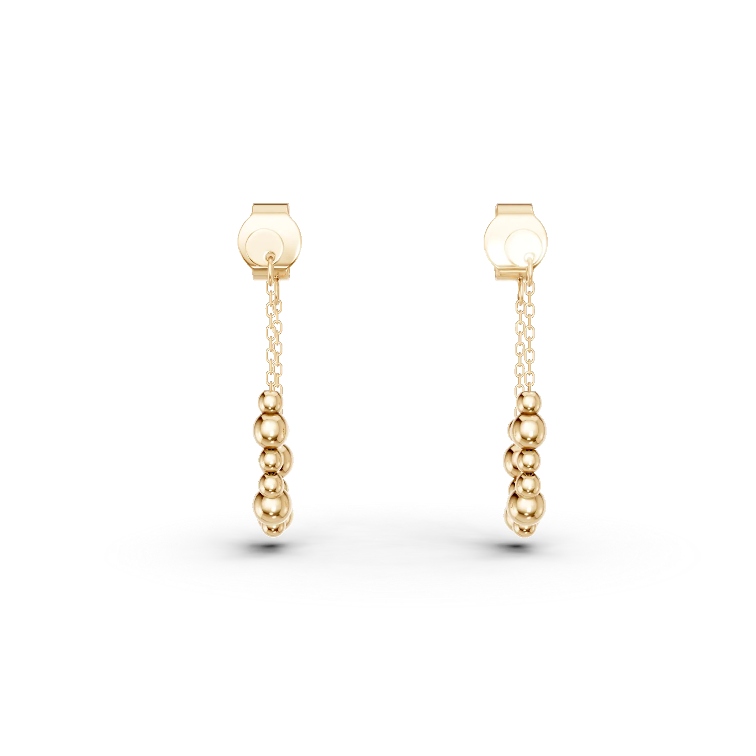 Yellow gold geometric earrings-202355