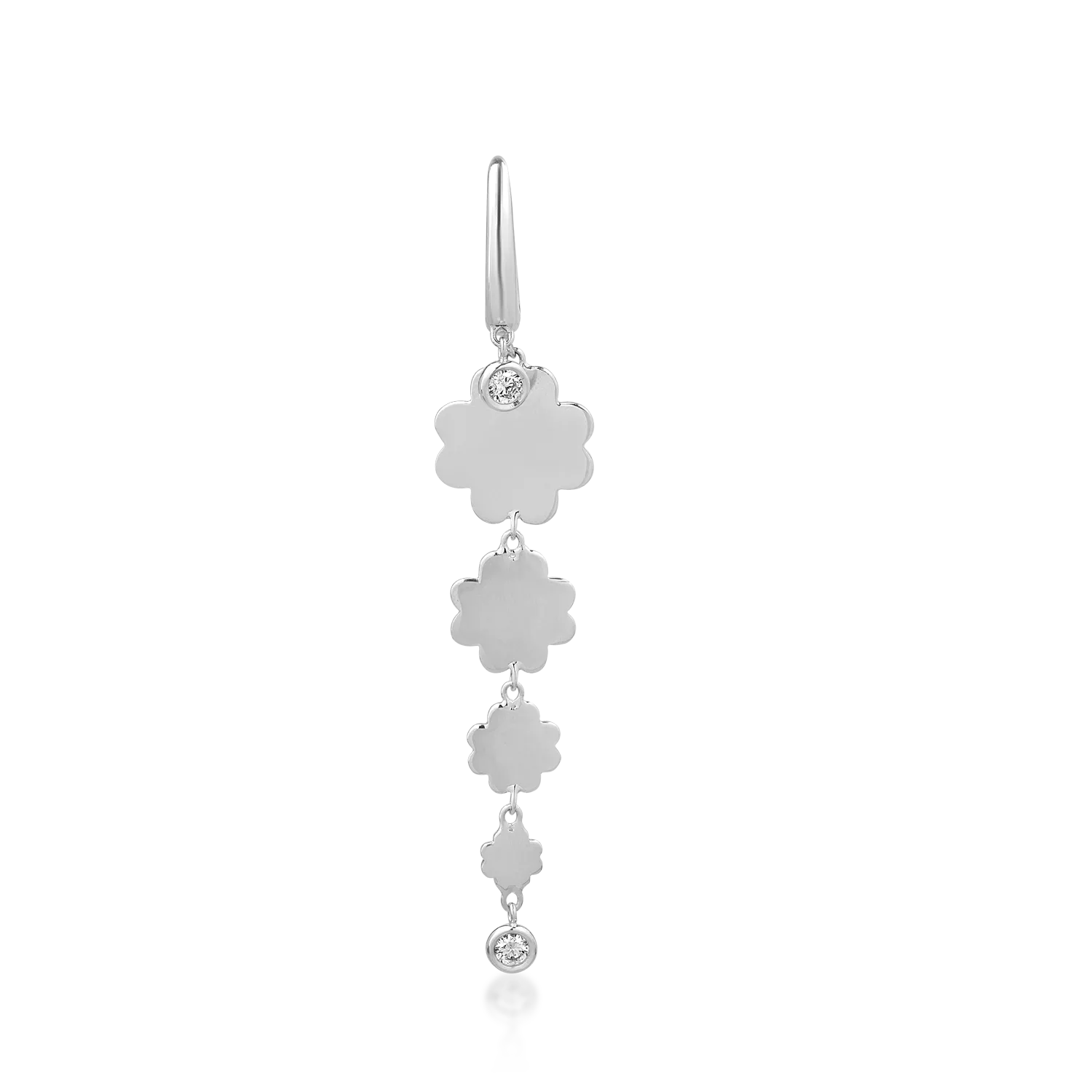Cercel din aur alb cu diamante de 0.12ct