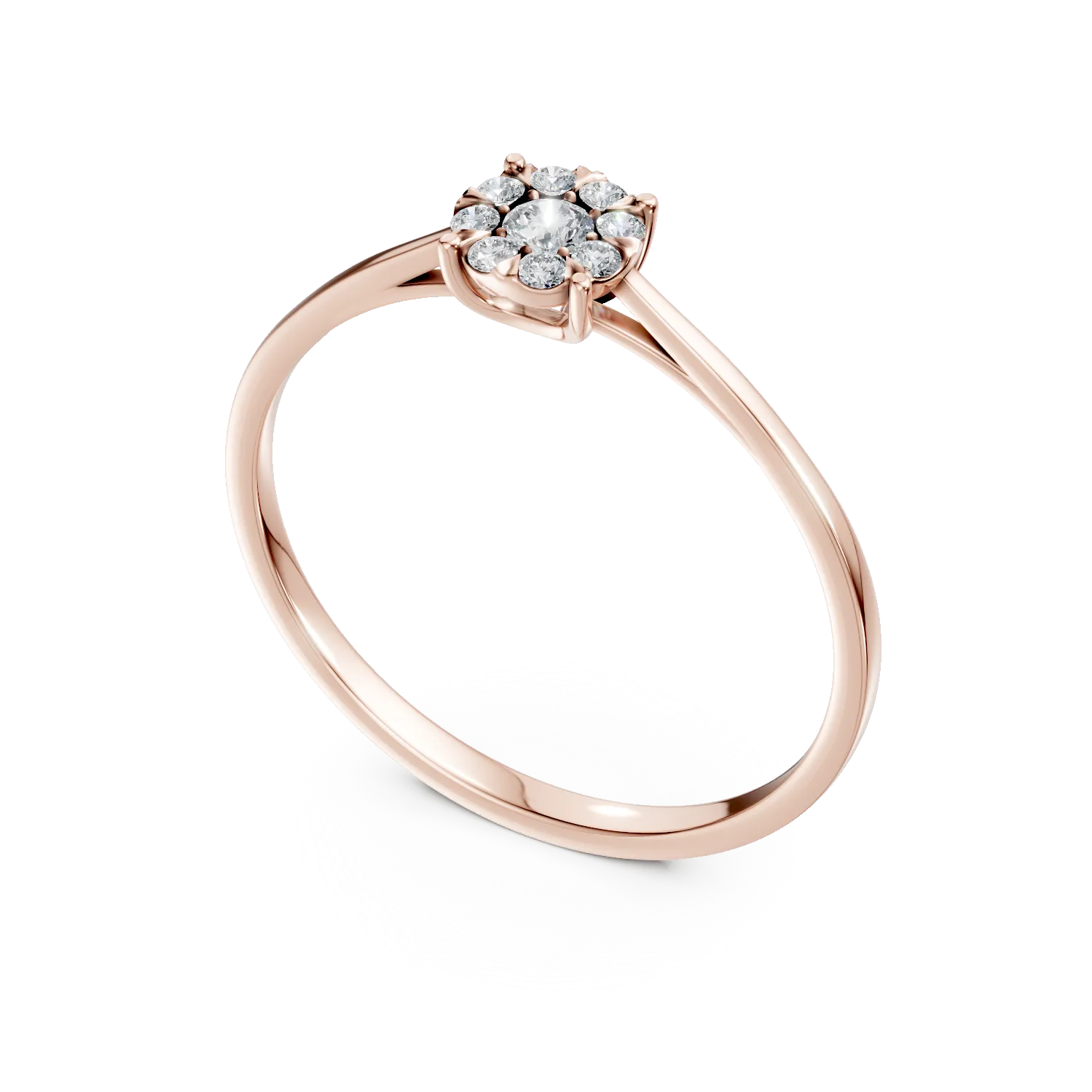 Rose gold engagement ring with 0.2ct diamonds