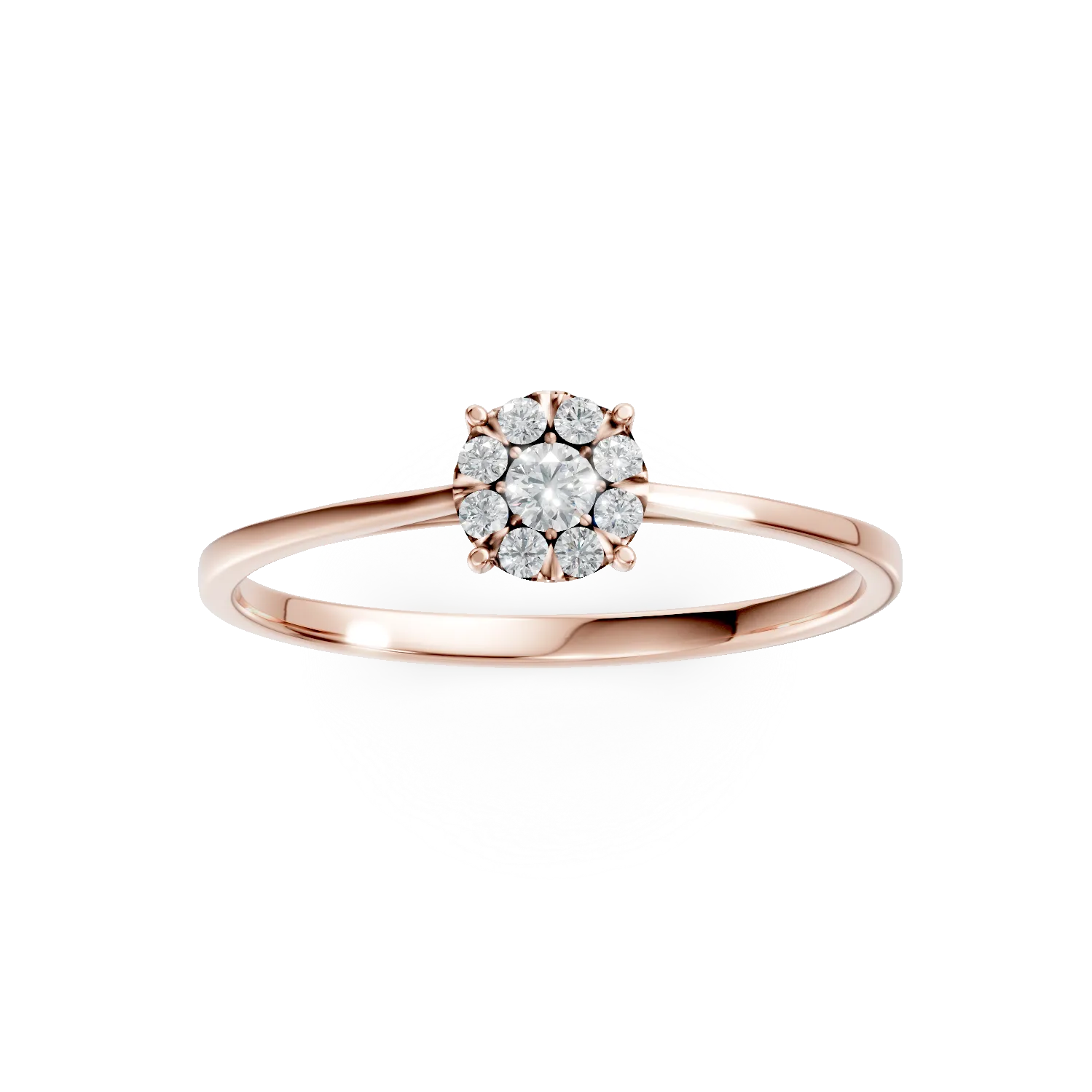 Rose gold engagement ring with 0.2ct diamonds