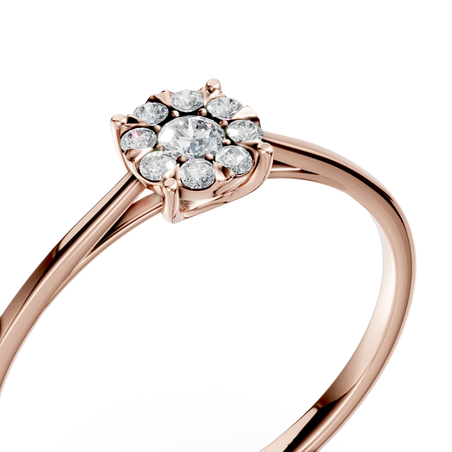 Rose gold engagement ring with 0.2ct diamonds