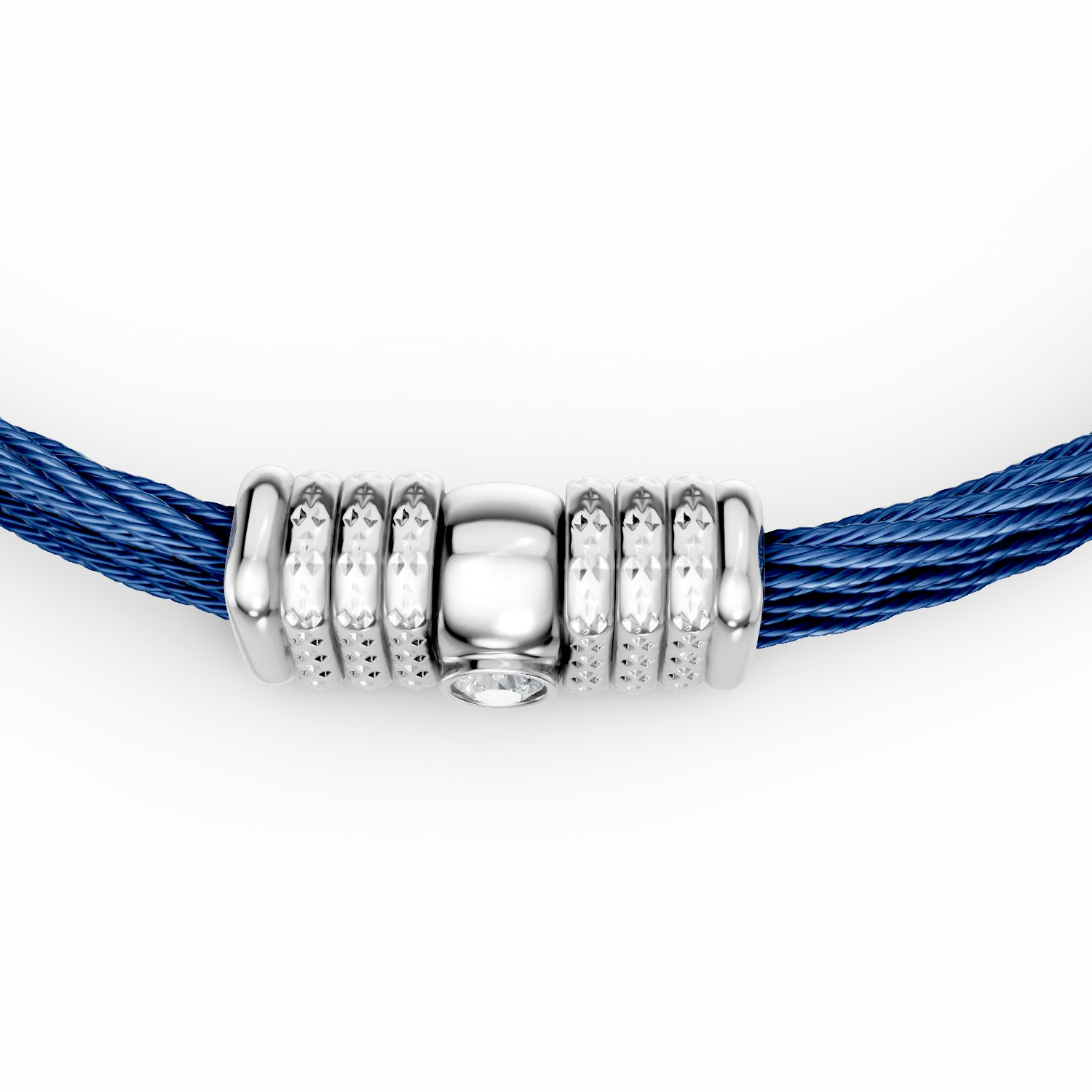 White-blue steel bracelet with 0.0025ct diamond for men