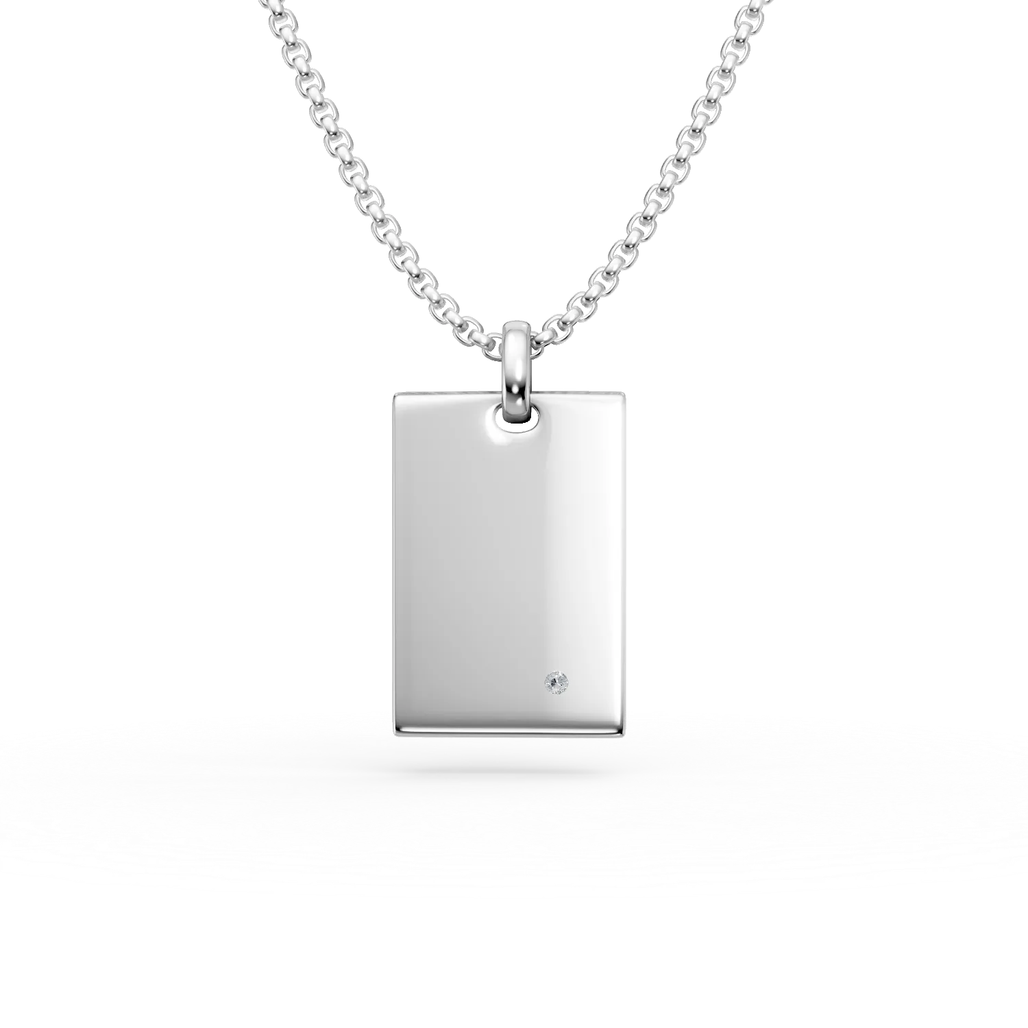 Teilor Lant cu pandantiv din otel cu diamant de 0.0025ct pentru barbati