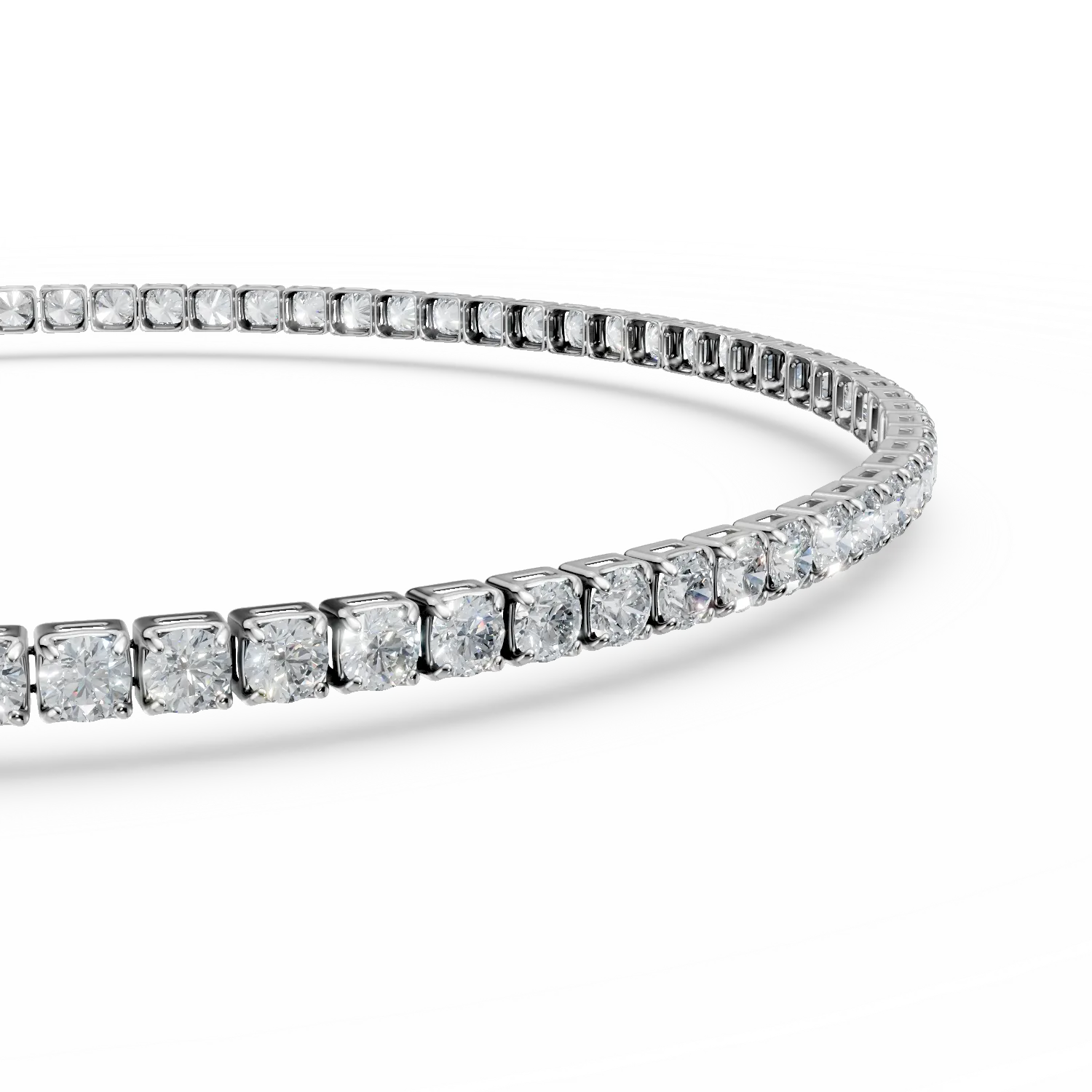 White gold tennis bracelet with zirconia