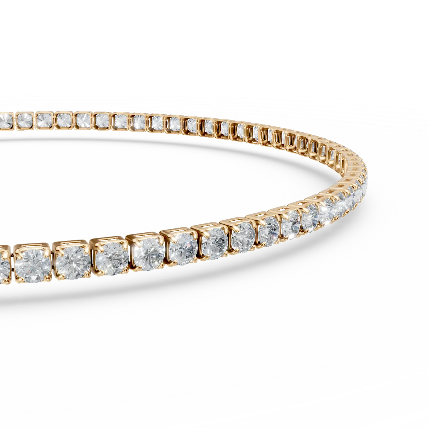 Yellow gold tennis bracelet with zirconia