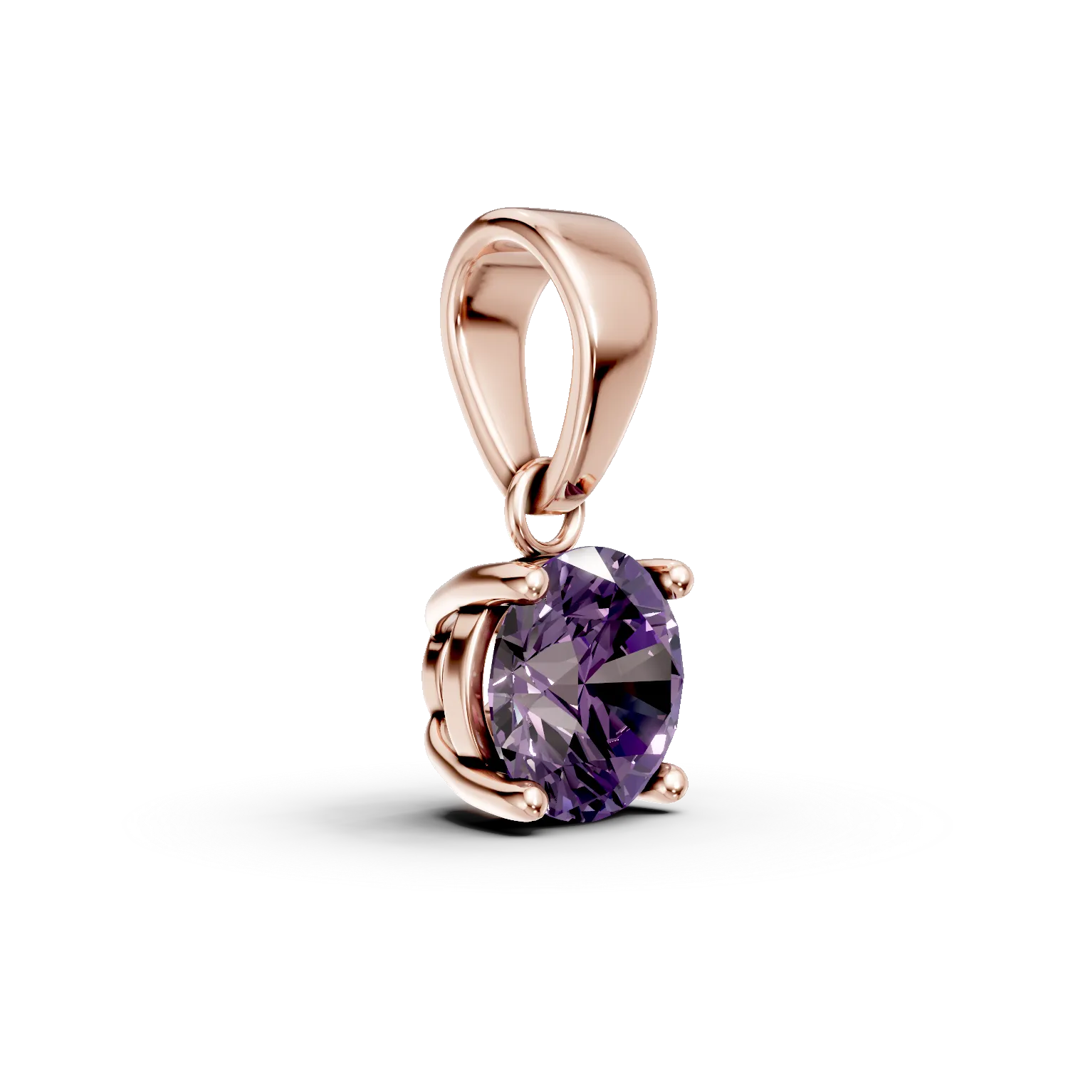 Rose gold pendant with 0.9ct amethyst