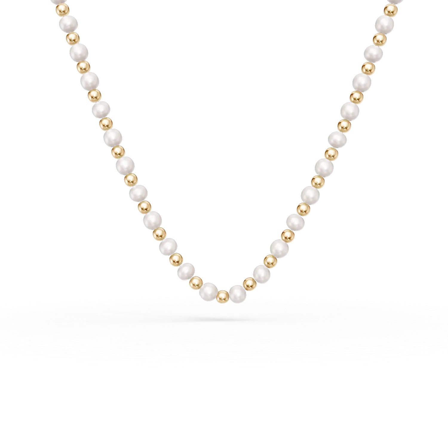 Teilor Colier din aur galben cu perle de cultura de 3.6ct