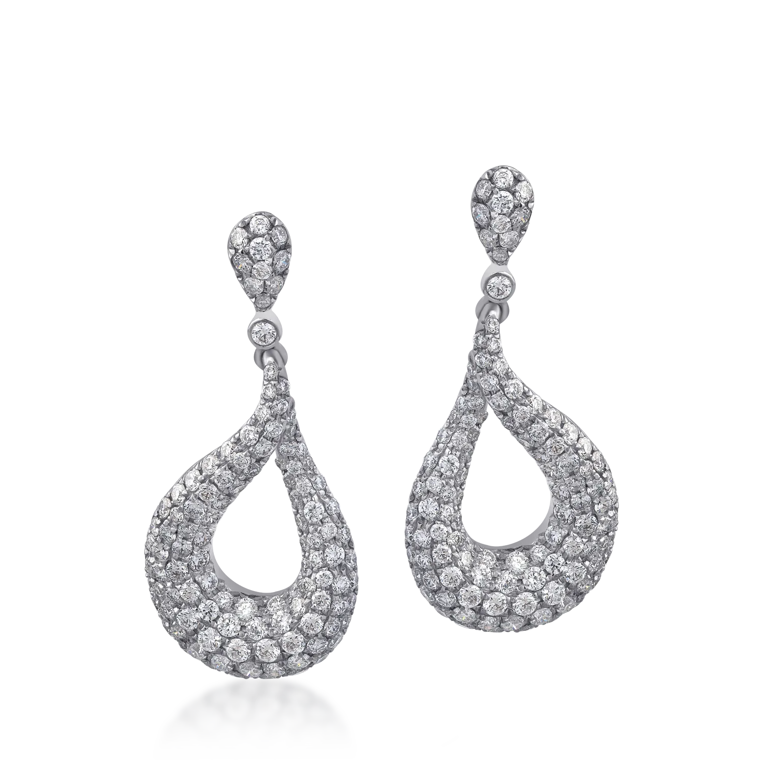 Cercei din aur alb cu diamante de 2.01ct