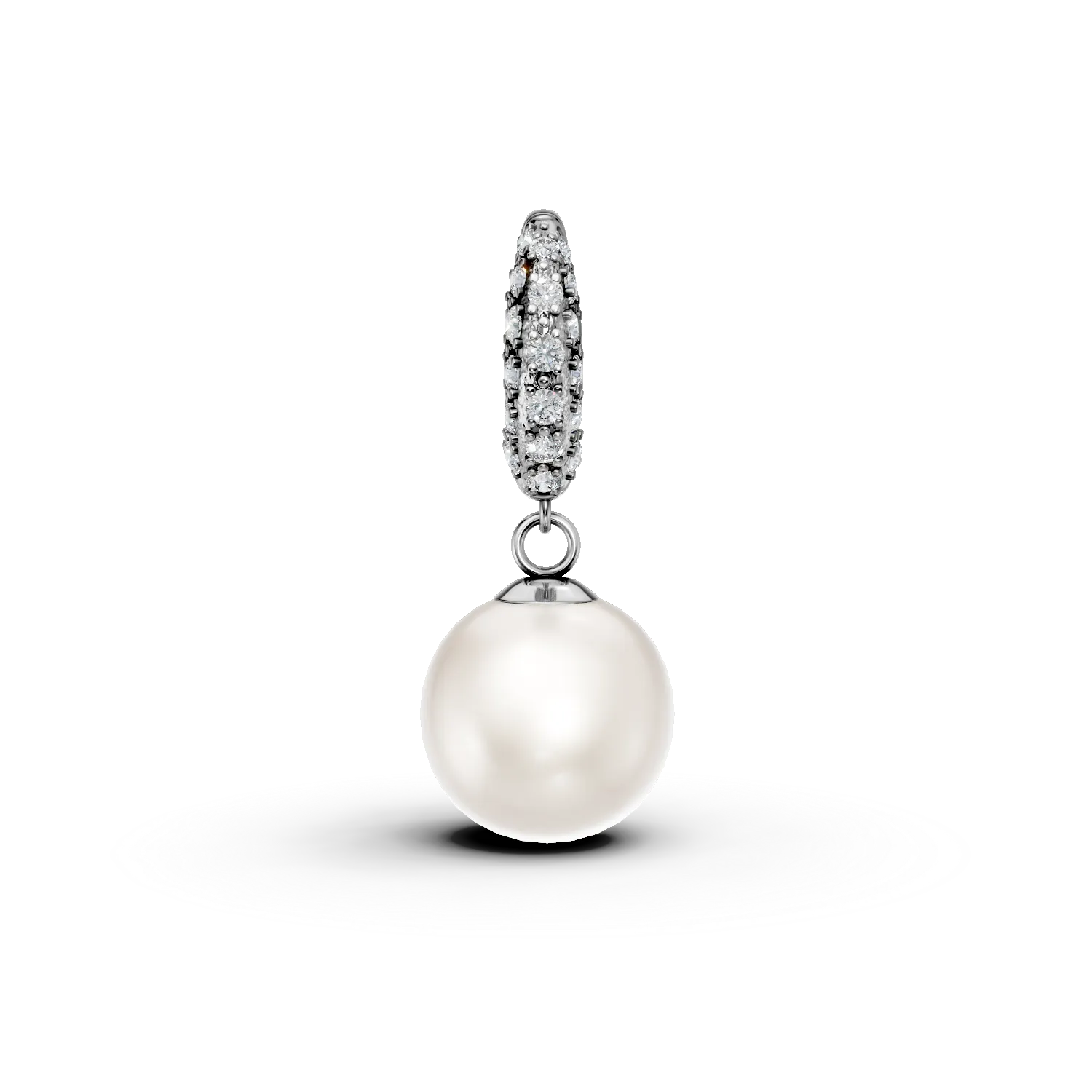 Pandantiv din aur alb cu perla de cultura de si diamante de 0.07ct