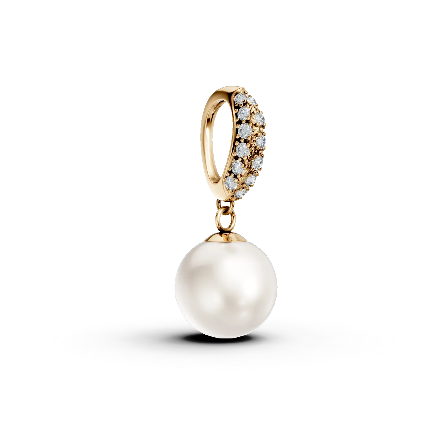 Pandantiv din aur galben cu perla de cultura si diamante de 0.07ct