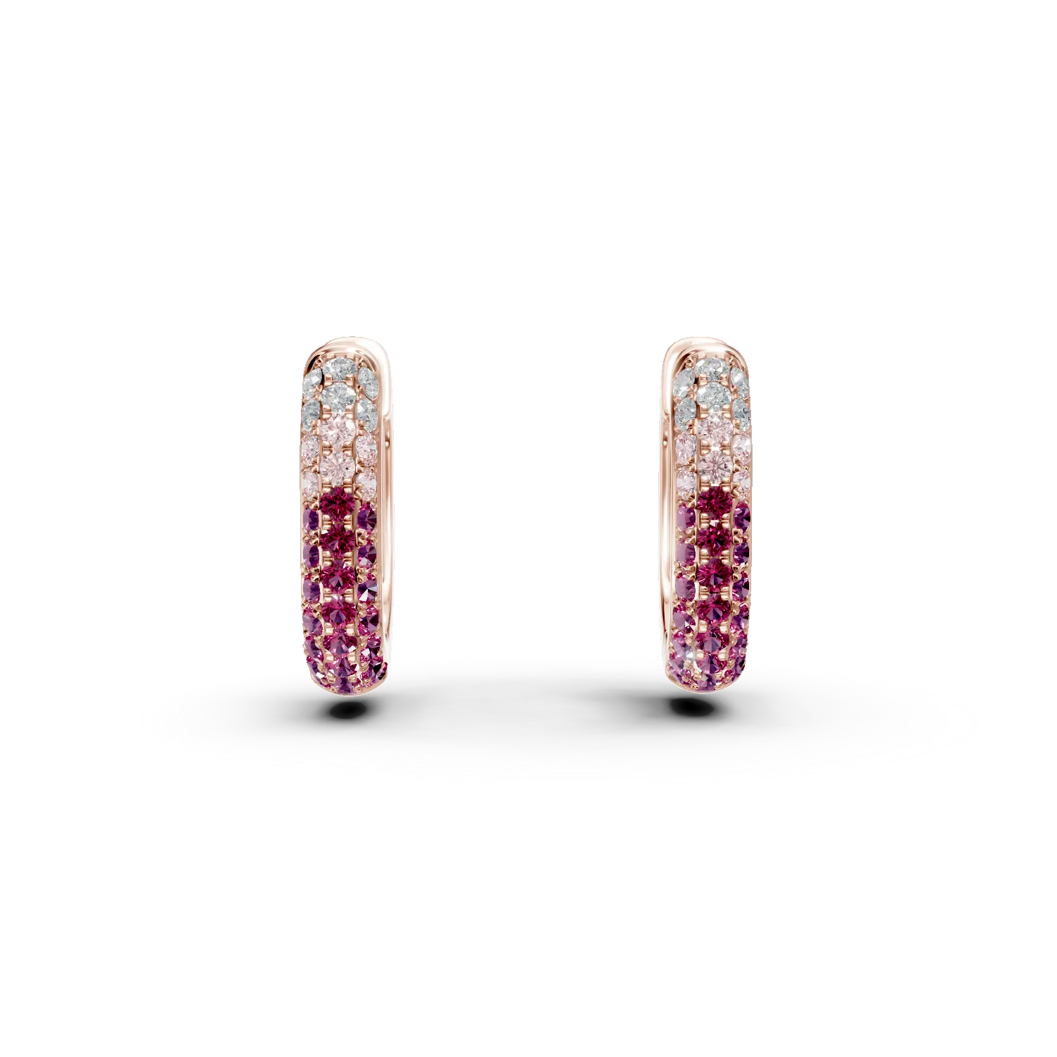 Teilor Cercei creole din aur roz cu pietre pretioase de 0.76ct