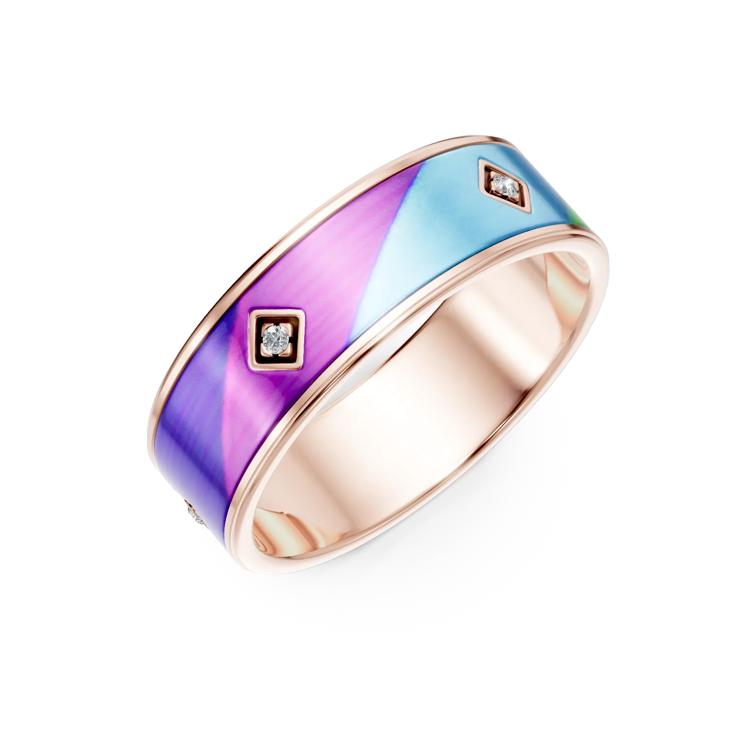 Verigheta aur si ceramica model VIVID pentru ea cu diamante