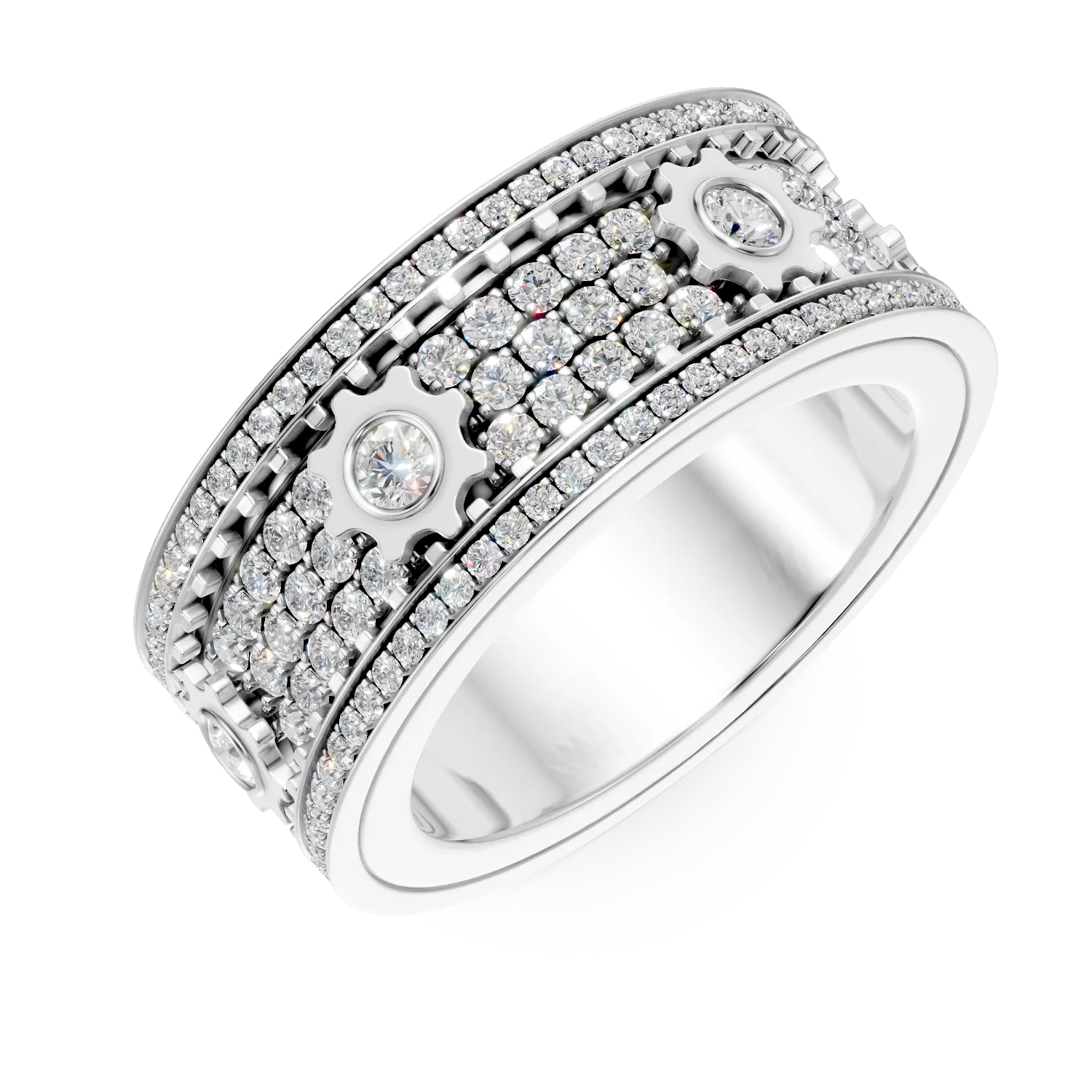 Teilor Inel din aur alb cu diamante microsetting de 1ct