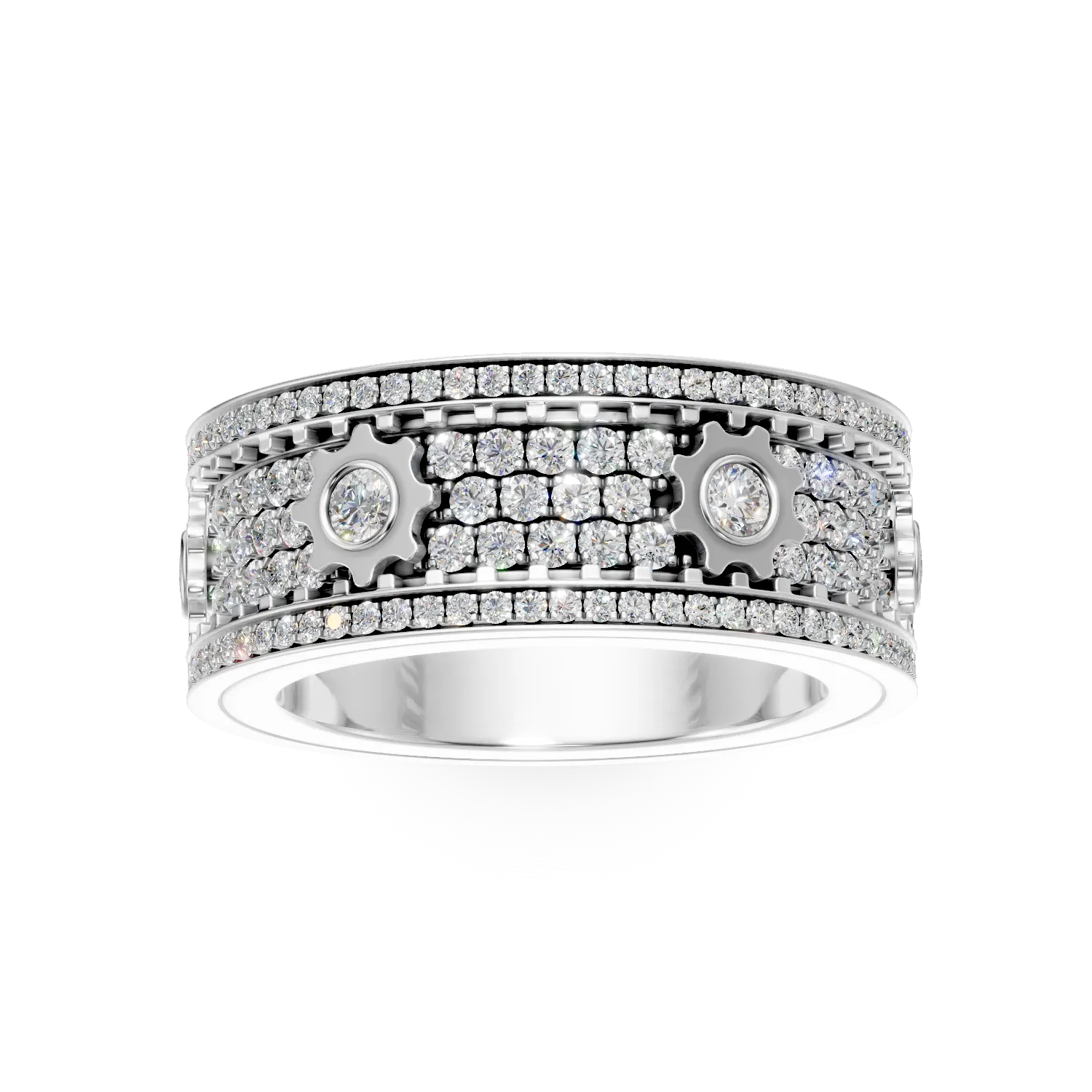 Inel din aur alb cu diamante microsetting de 1ct