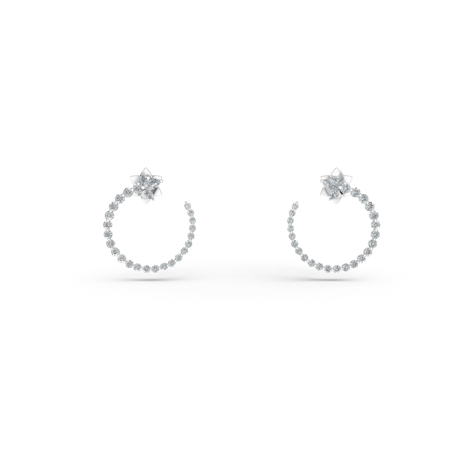 White gold round earrings with 2.2ct diamonds-206648