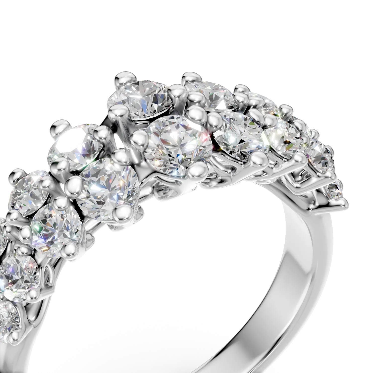 Inel din aur alb cu diamante microsetting de 1.2ct - Imagine 4