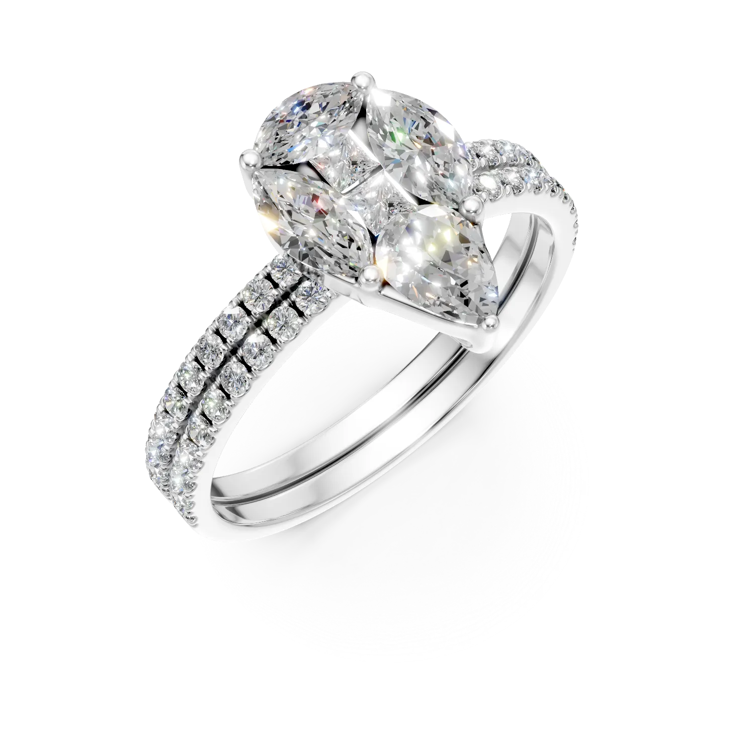 Inel din aur alb cu diamante de 1.4ct - Imagine 1