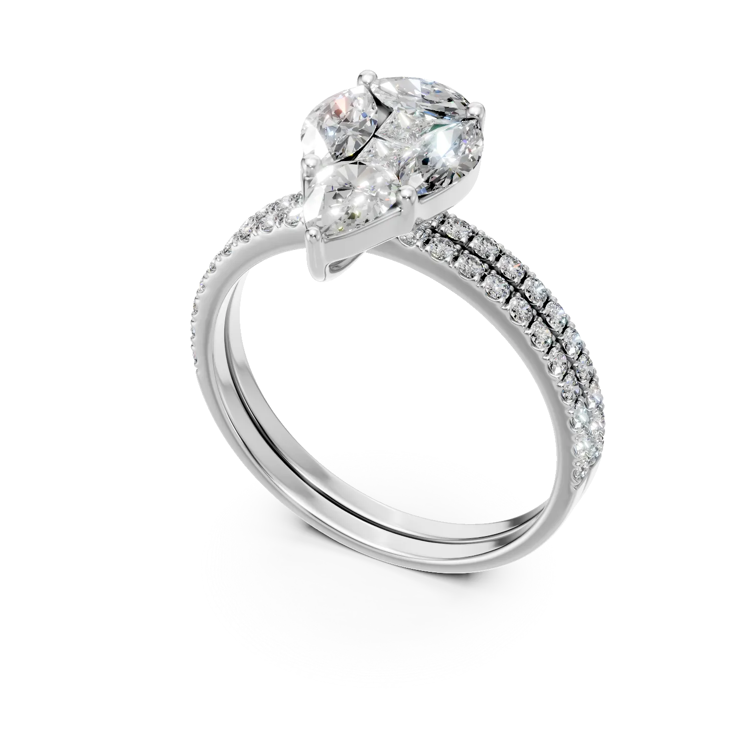 Inel din aur alb cu diamante de 1.4ct - Imagine 2