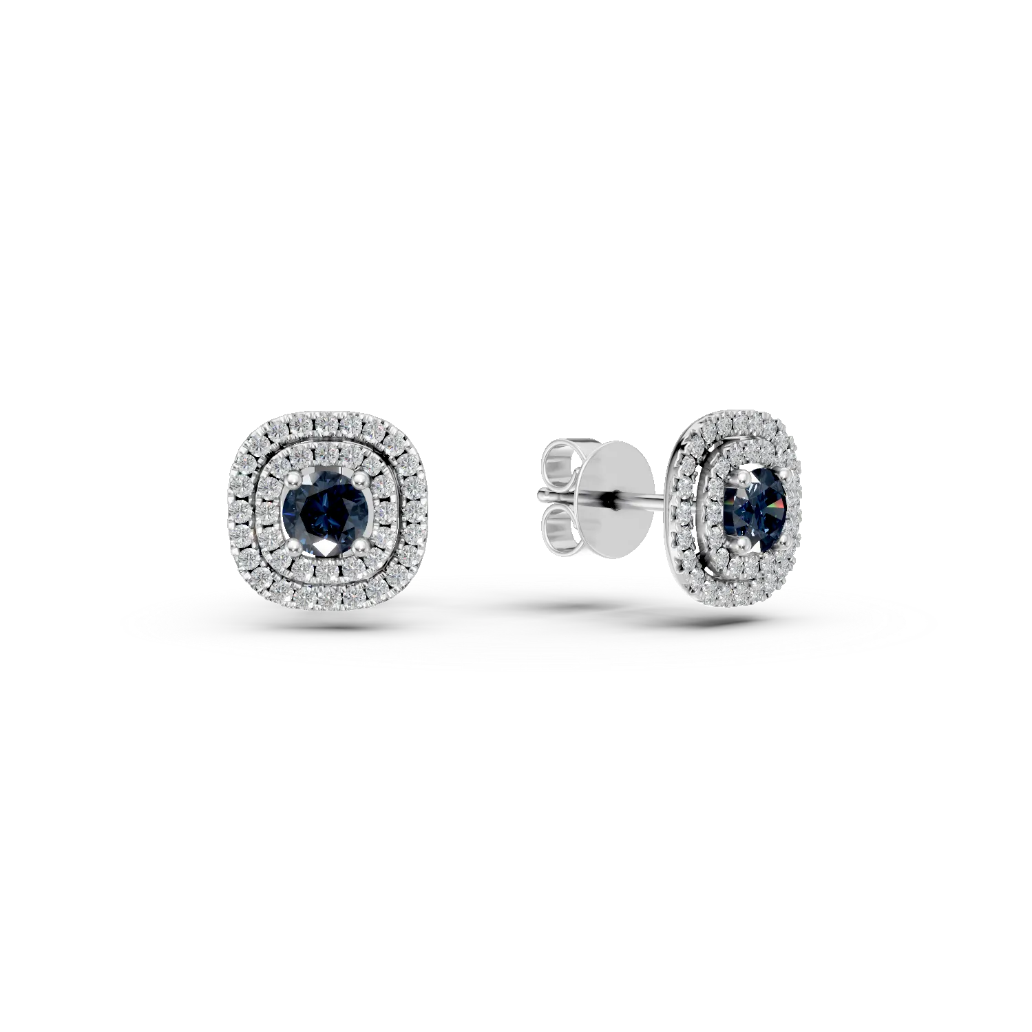 Teilor Cercei din aur alb cu safire de 0.9ct si diamante de 0.4ct