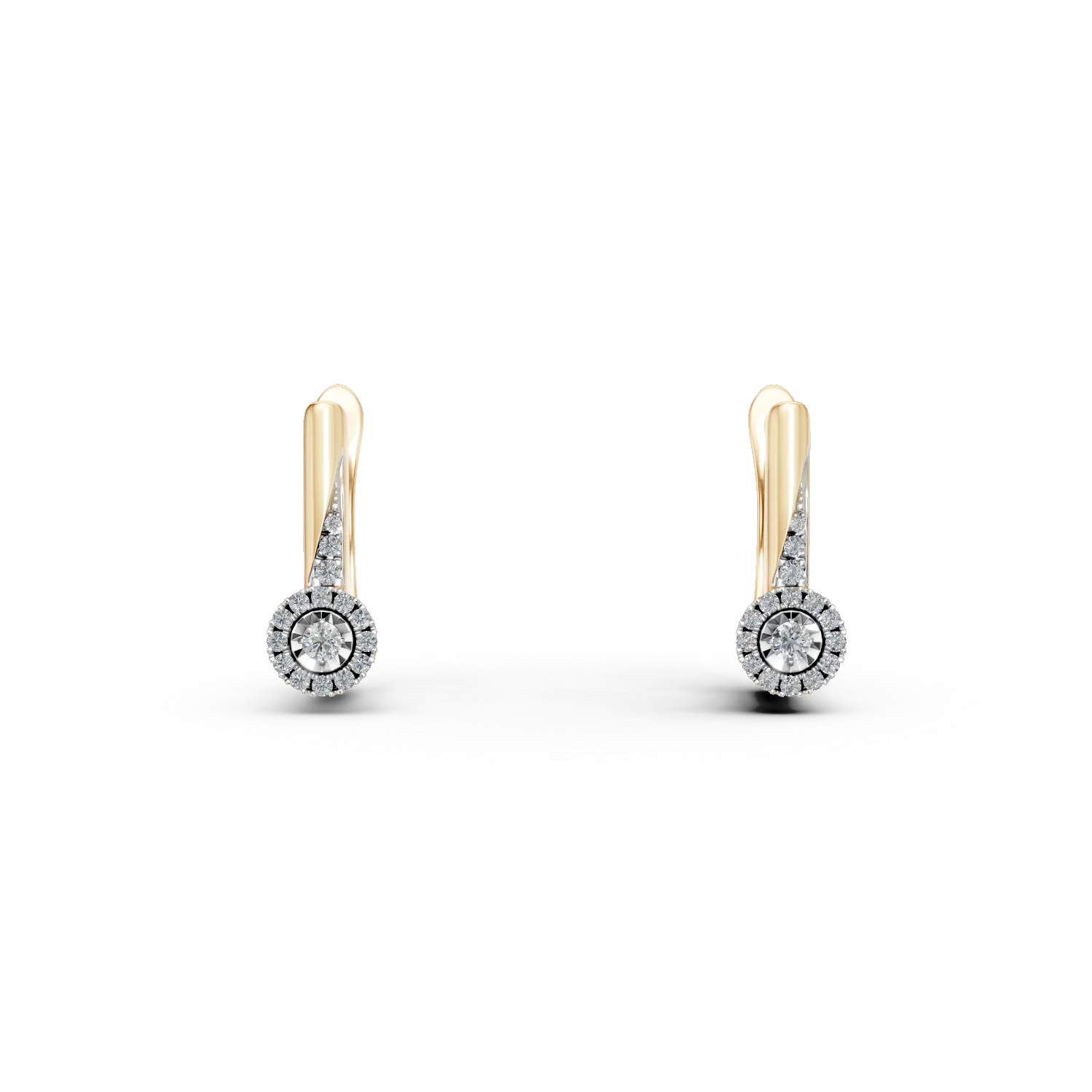 Yellow gold earrings with 0.15ct diamonds-206703