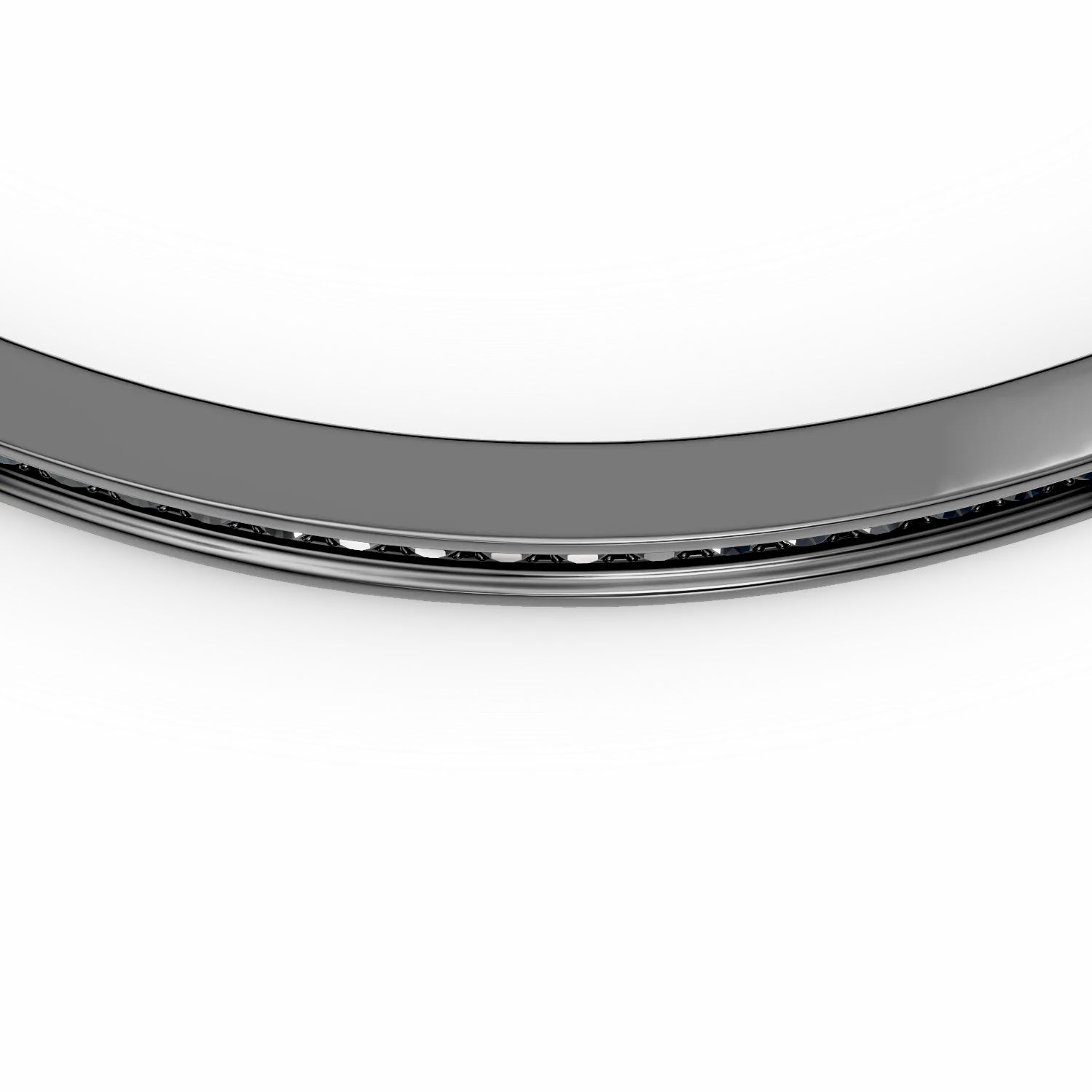 Férfi titán karkötő 0.7ct fekete zafírokkal