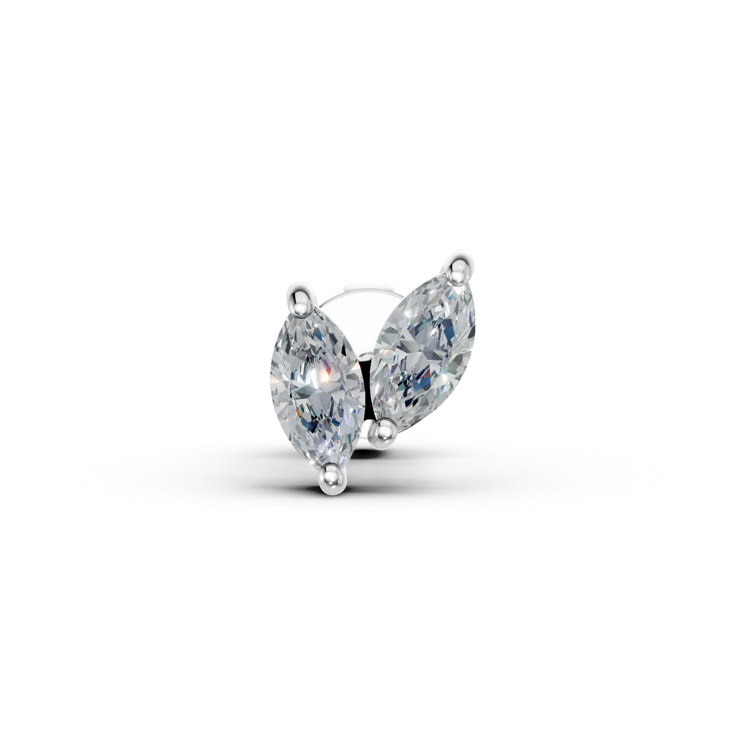 Cercel din aur alb cu diamante marquise de 0.2ct