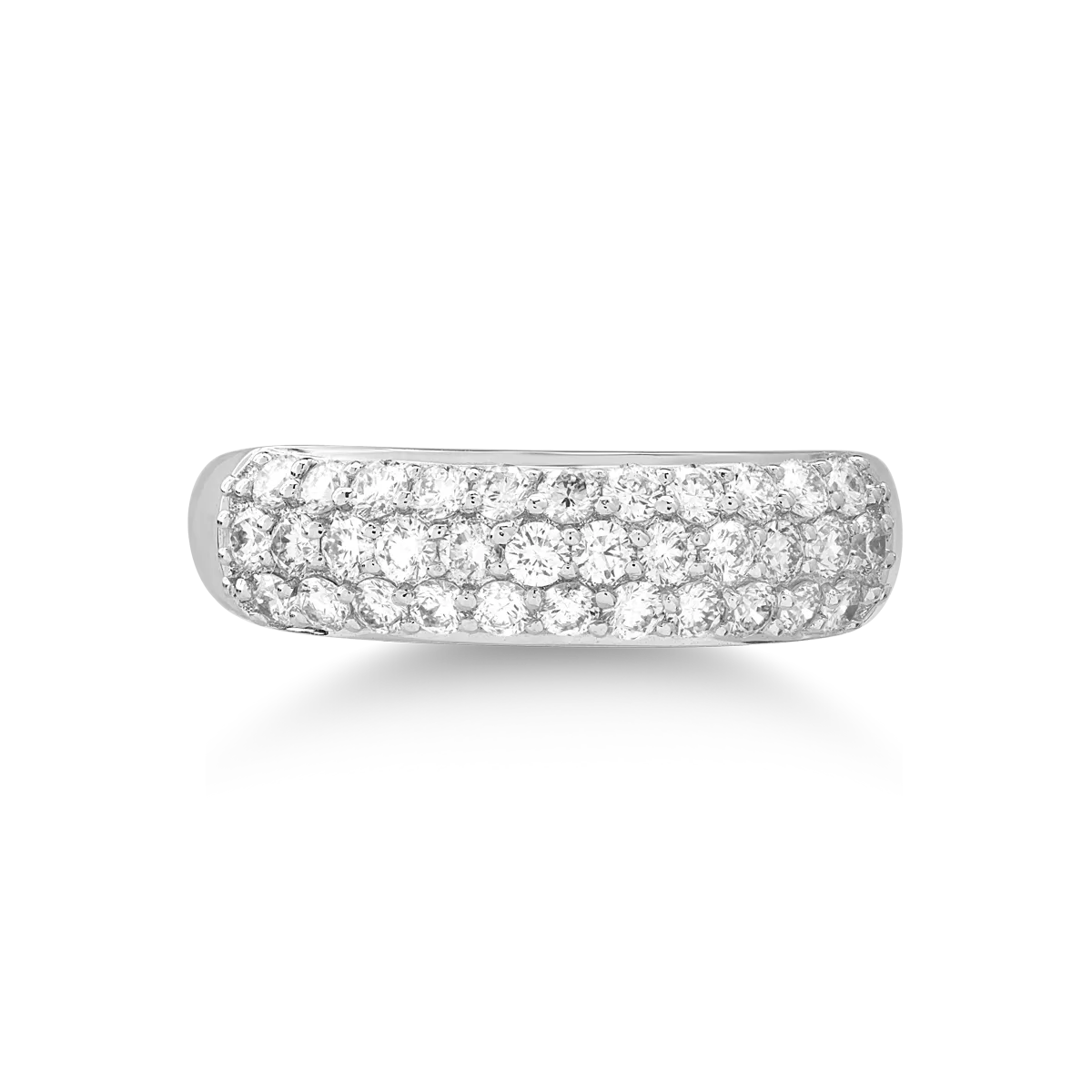 Pierścionek z białego złota z diamentami o masie 0.7ct