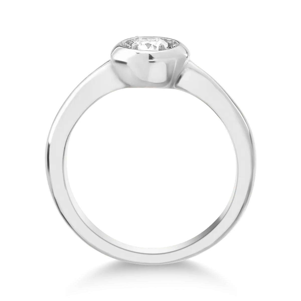 Пръстен от розово злато 18К с диамант 0.05гкт и диаманти от 0.027гкт