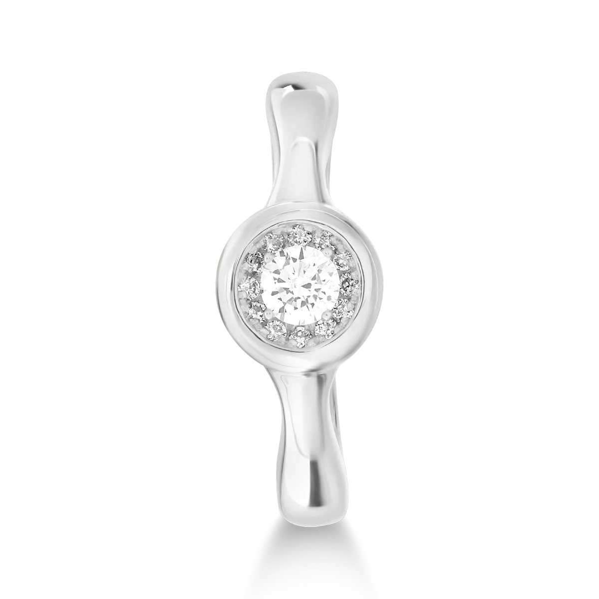 Пръстен от розово злато 18К с диамант 0.05гкт и диаманти от 0.027гкт