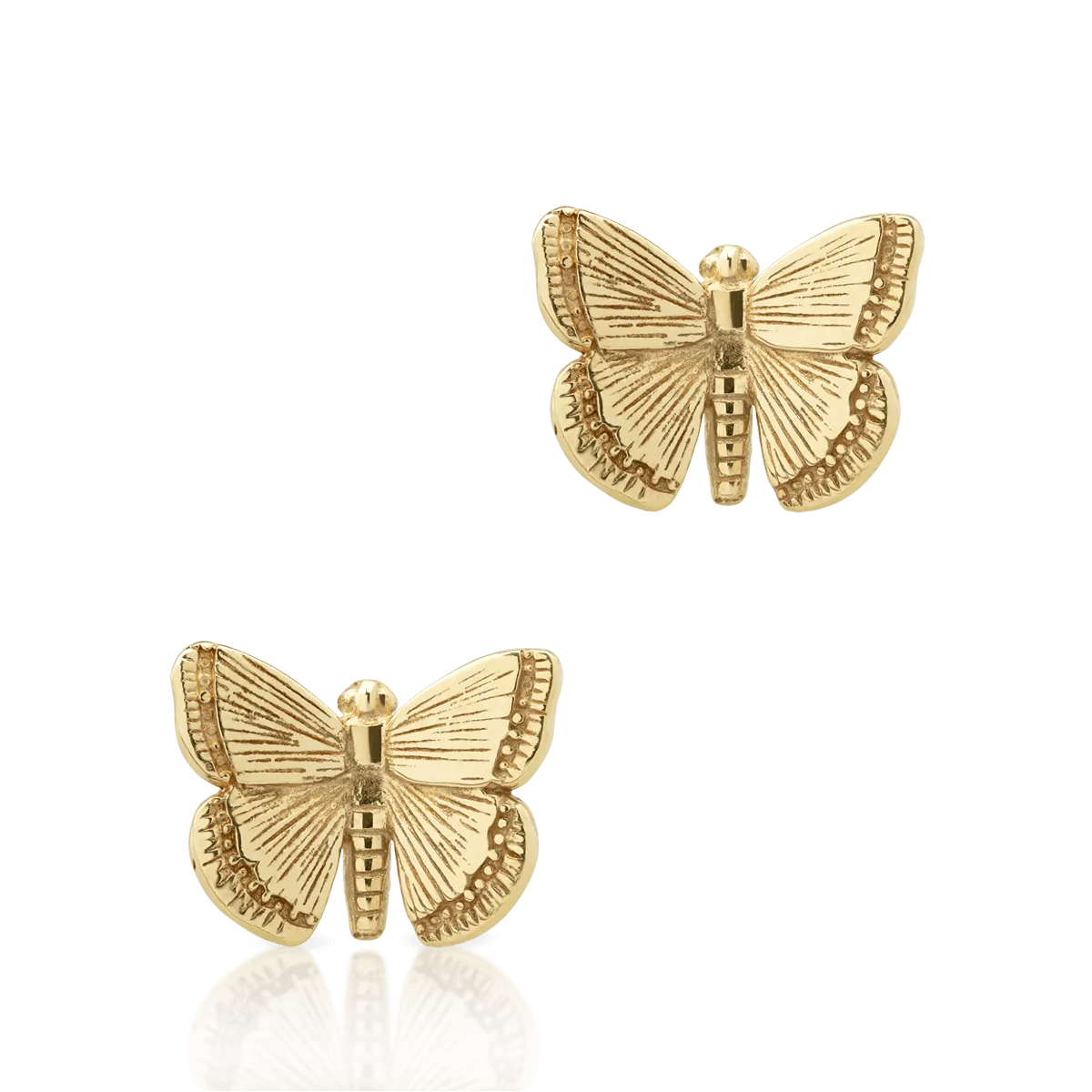 Cercei fluture din aur galben de 14K