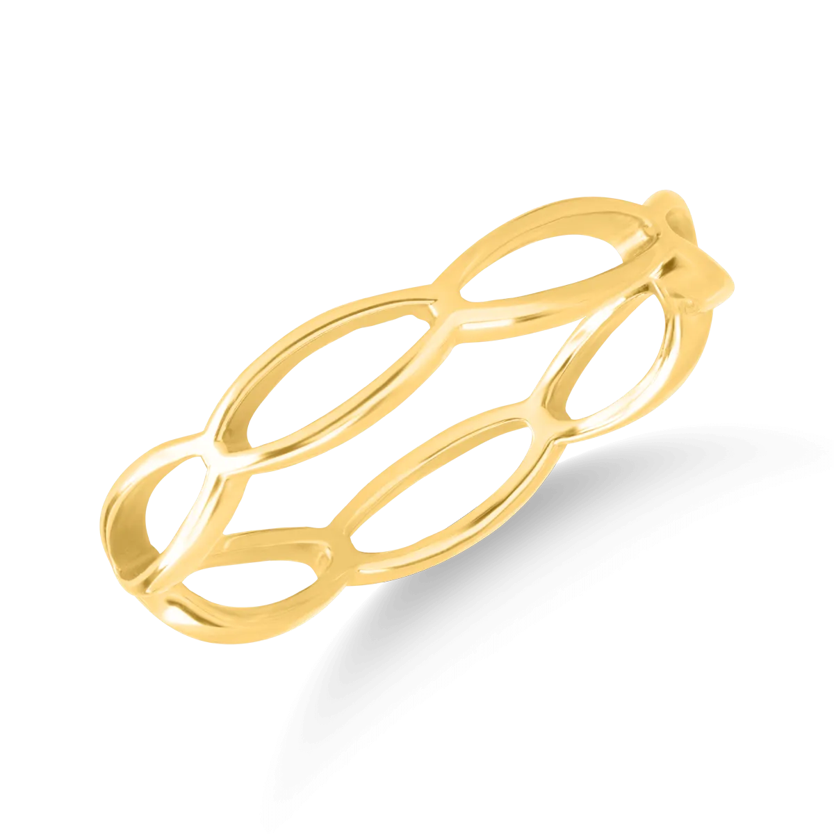 Yellow gold braided ring