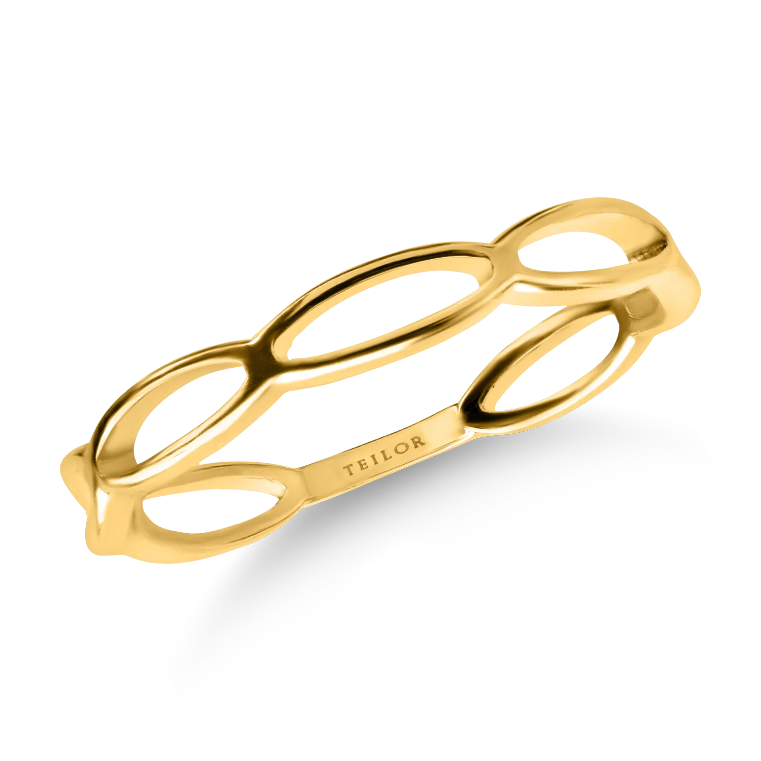 Плетен пръстен от жълто злато
