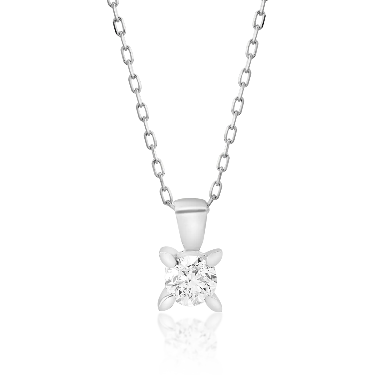 Lant cu pandantiv din aur alb cu diamant solitaire de 0.3ct-36899