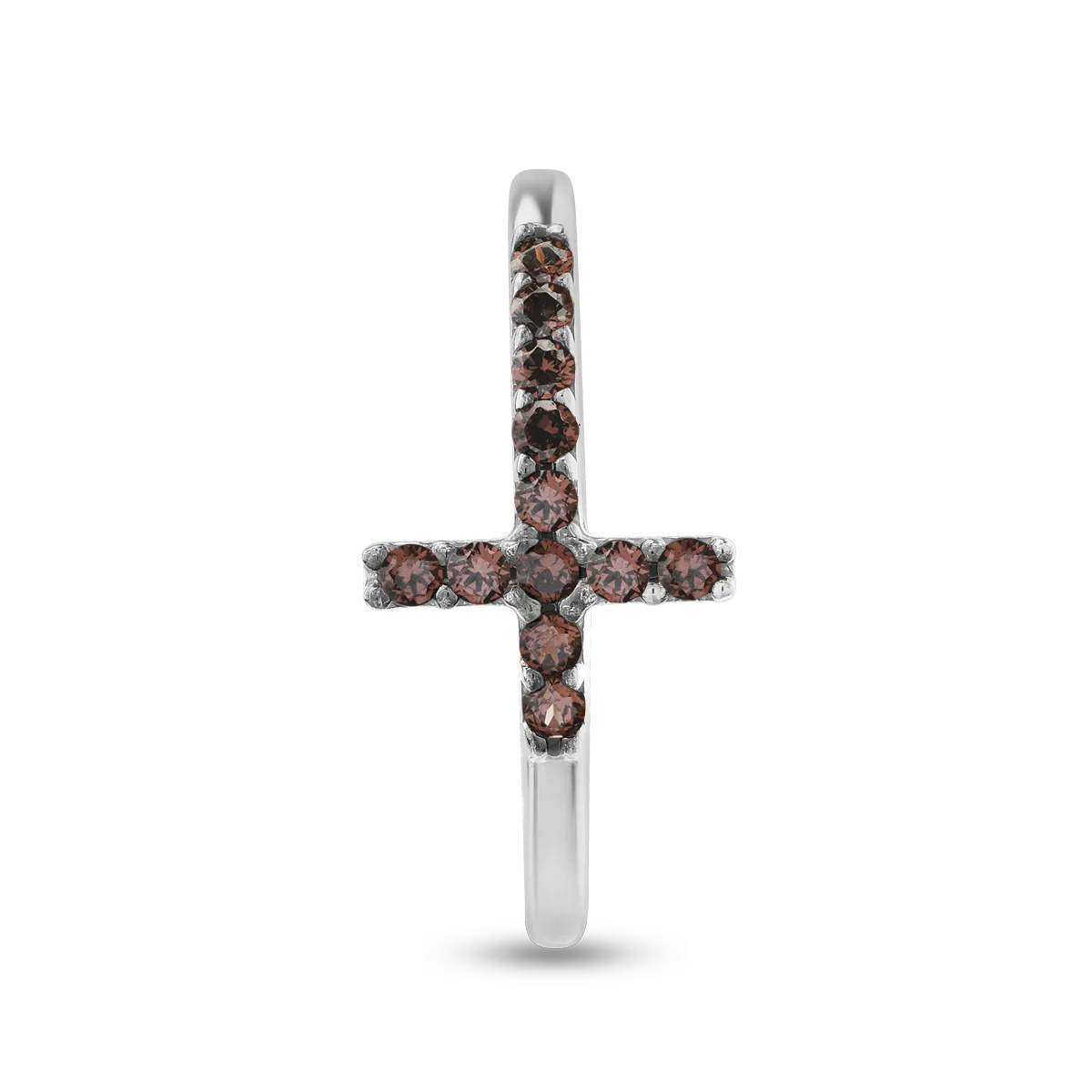 14K white gold cross ring