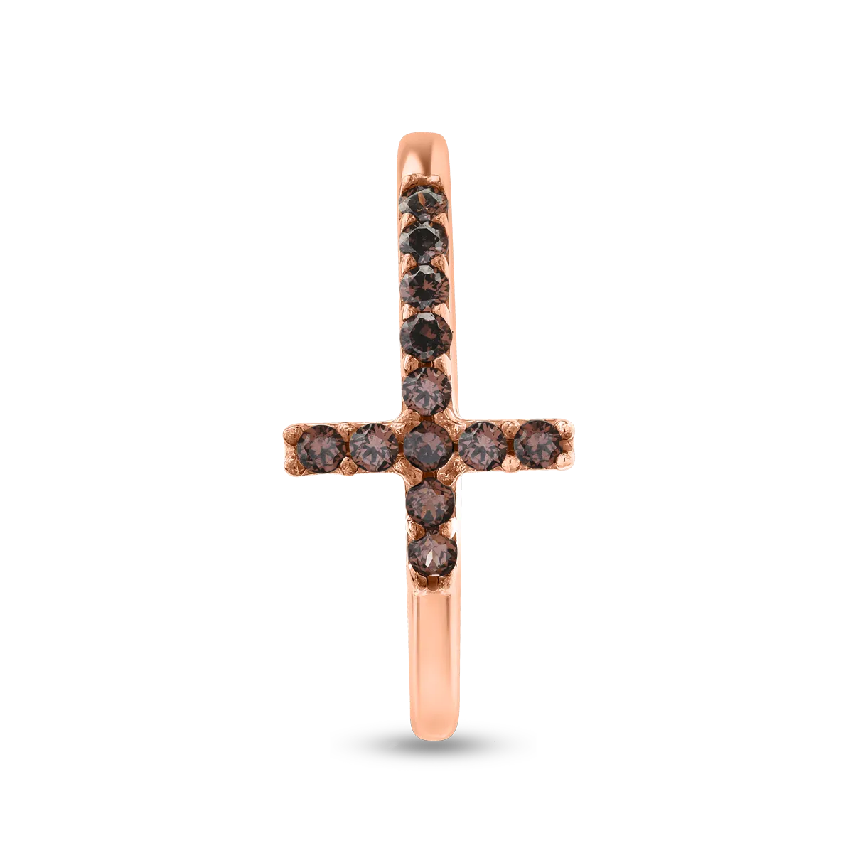 14K rose gold cross ring