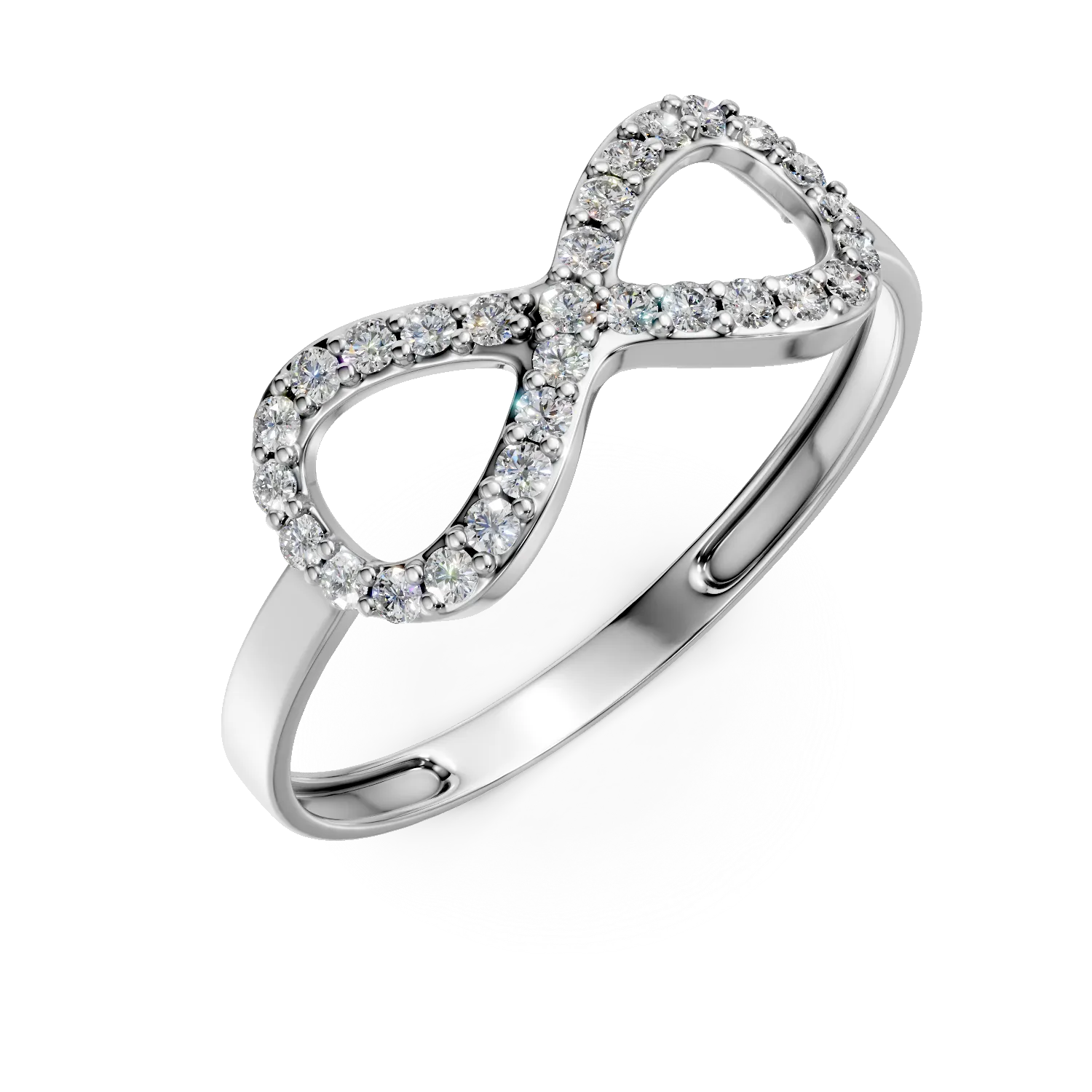 Inel eternity din aur alb cu zirconia microsetting