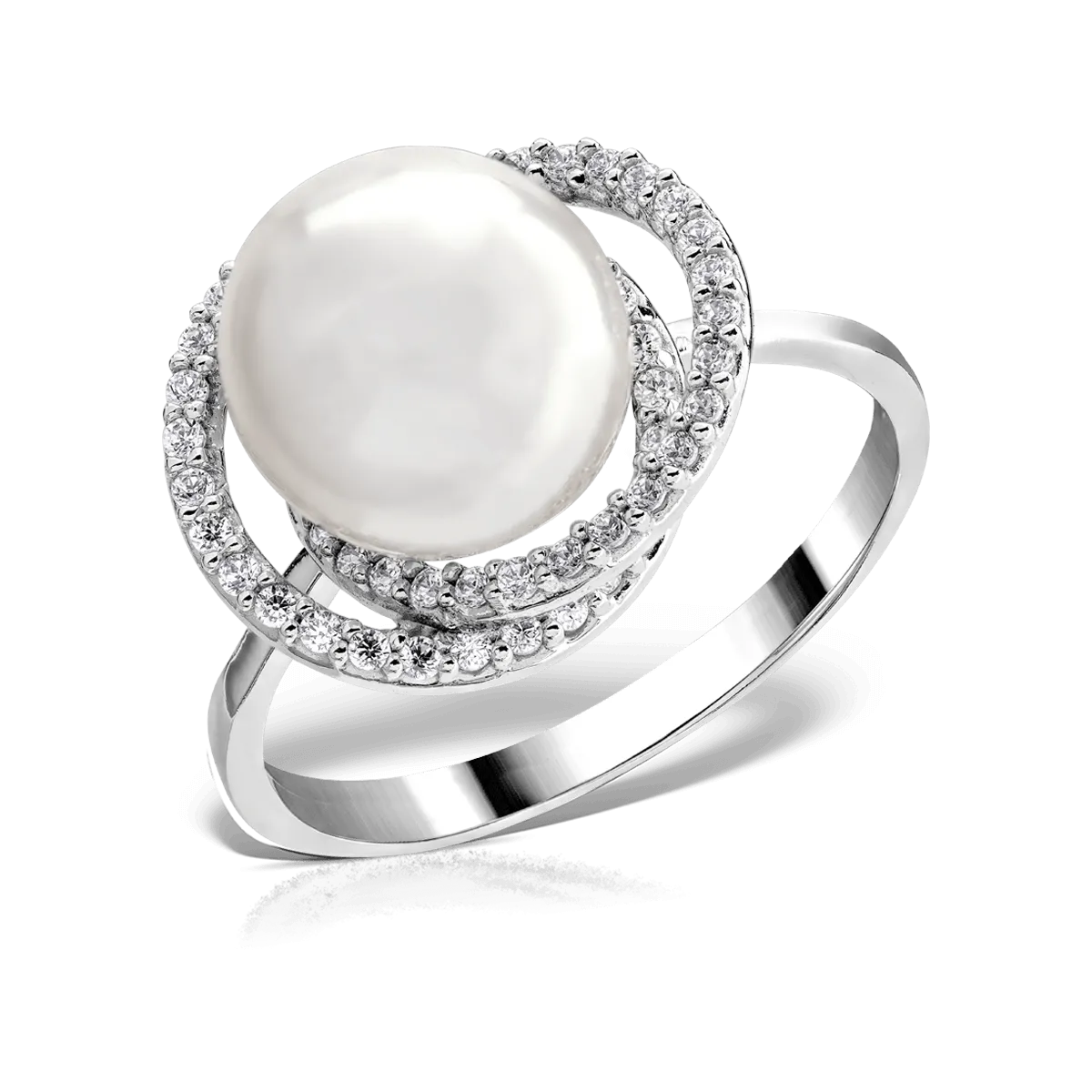 Inel din aur alb de 14K-3638
