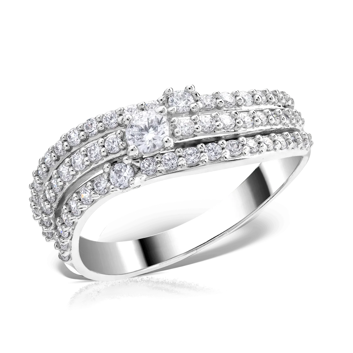 Inel din aur alb de 14K-3654