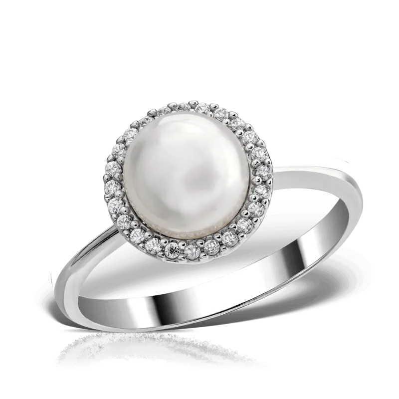 Inel din aur alb de 14K-3771