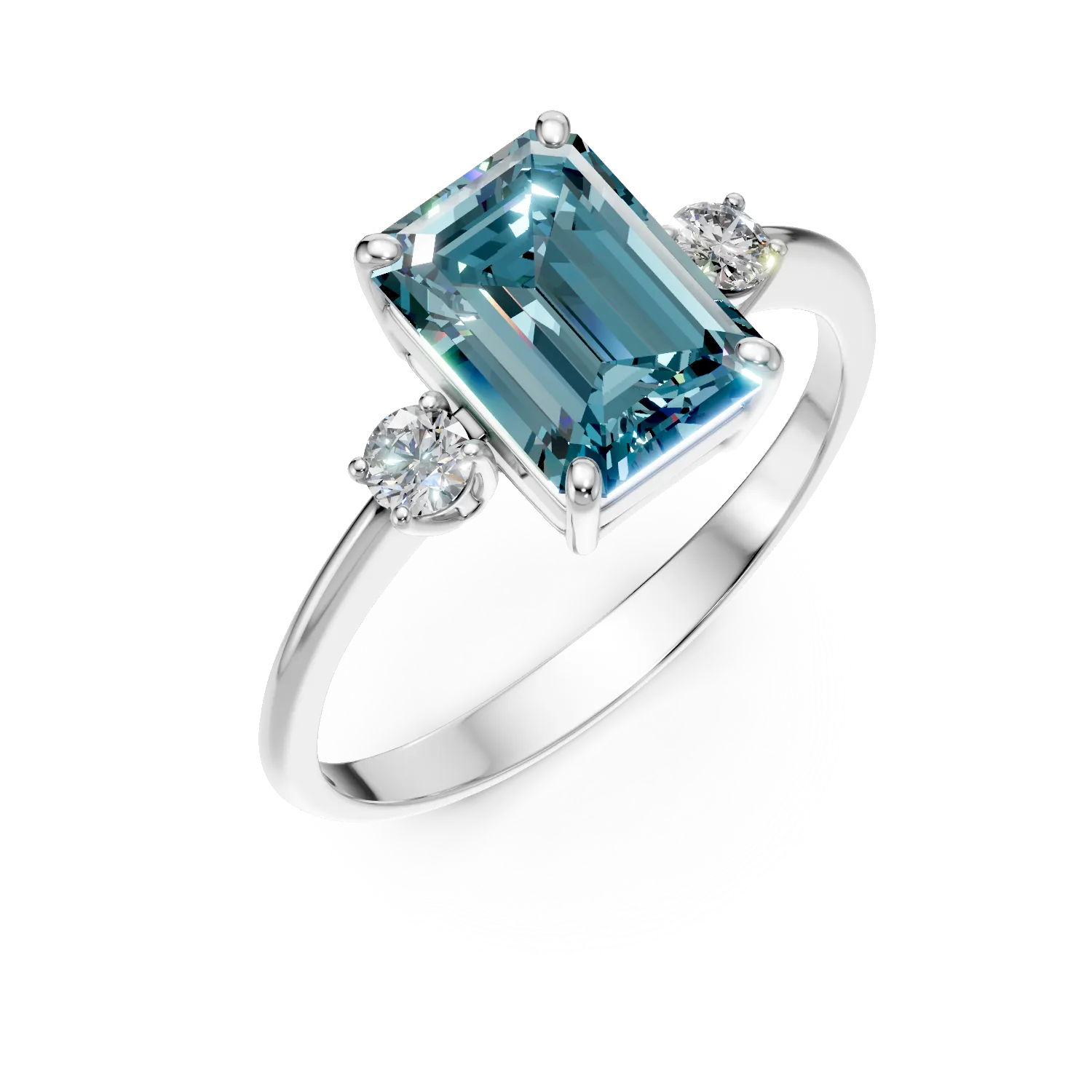 Pierścionek z 14K białego złota