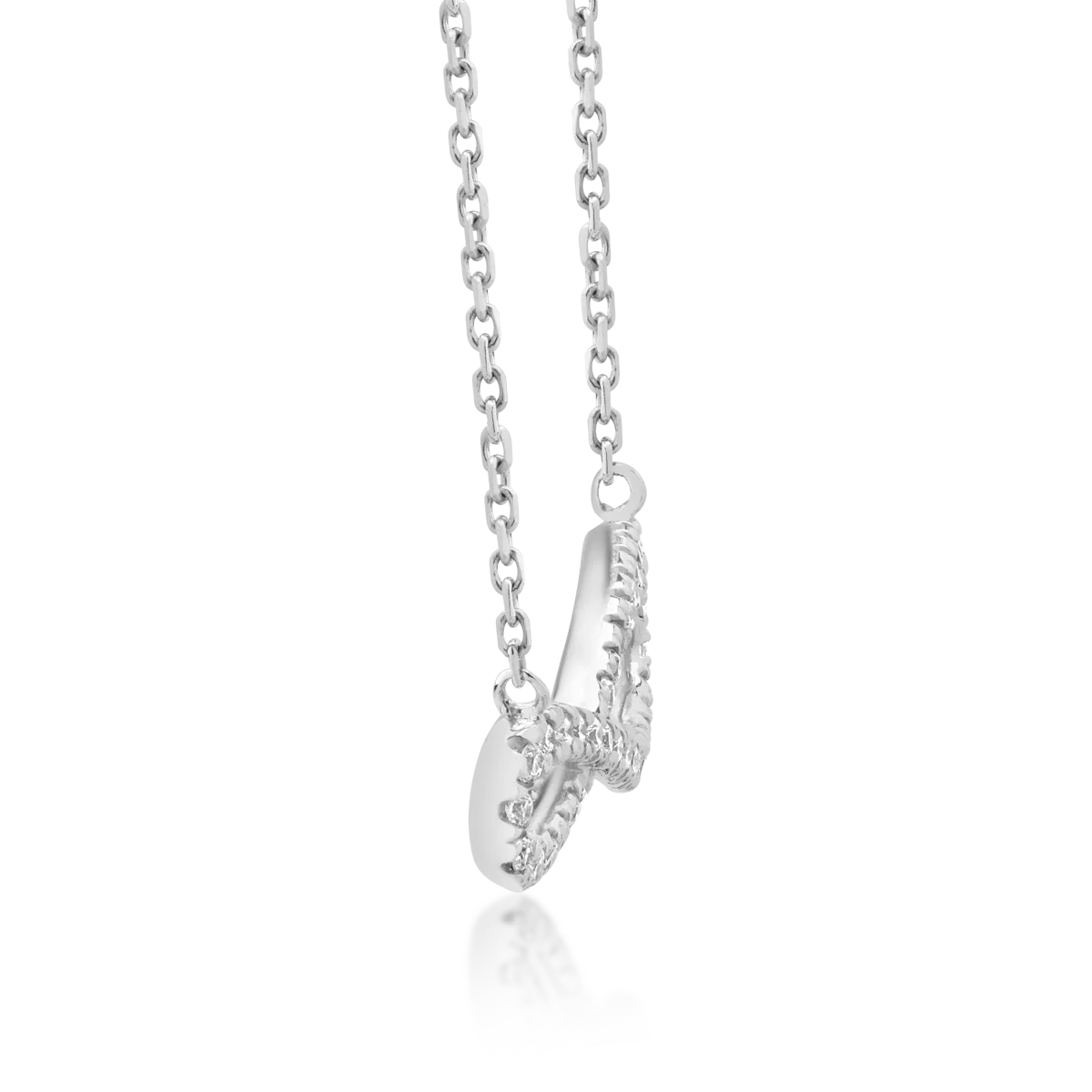 Wisiorek nieskończoność z 18K białego złota z diamentami o masie 0.11ct