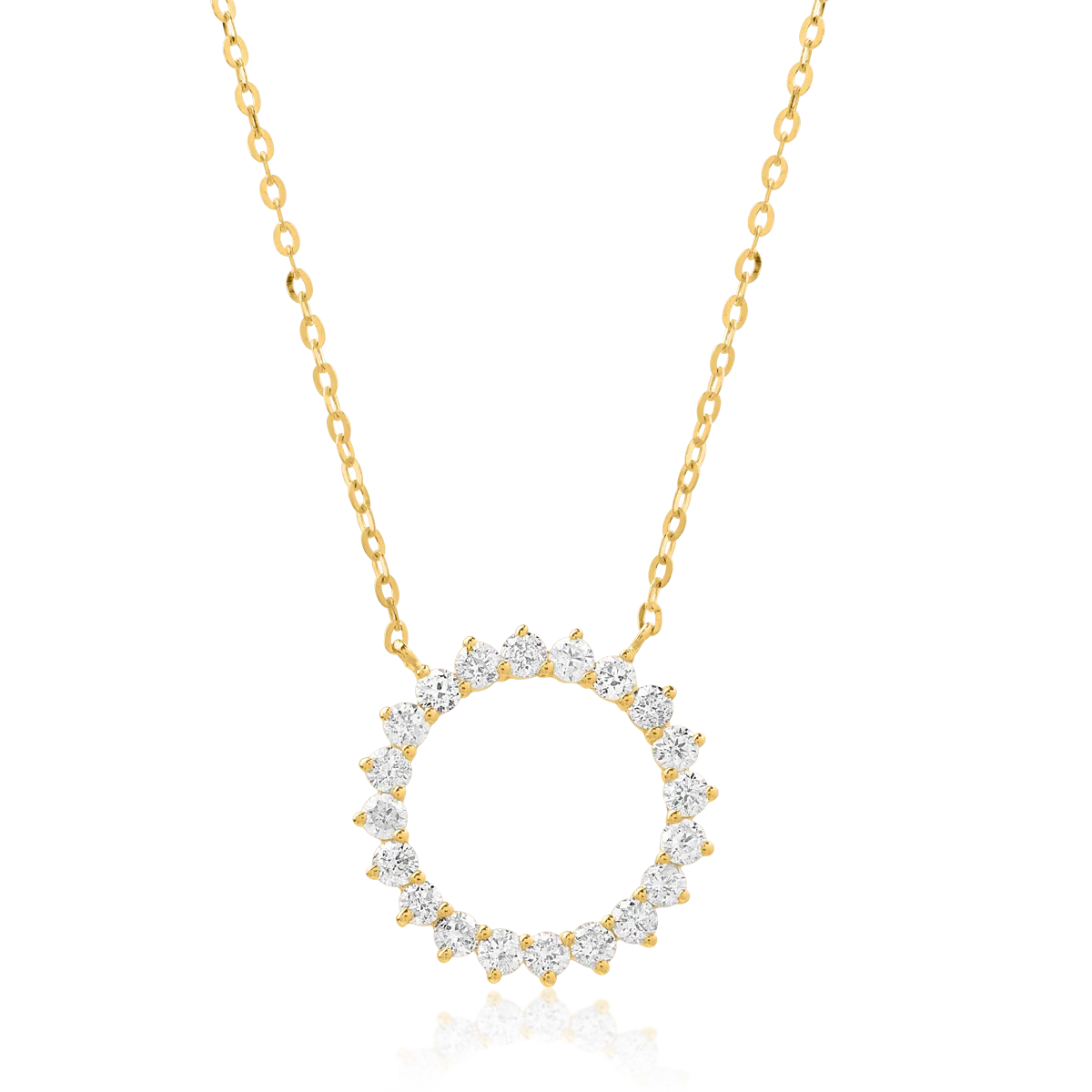 Lant cu pandantiv din aur galben cu diamante de 0.6ct