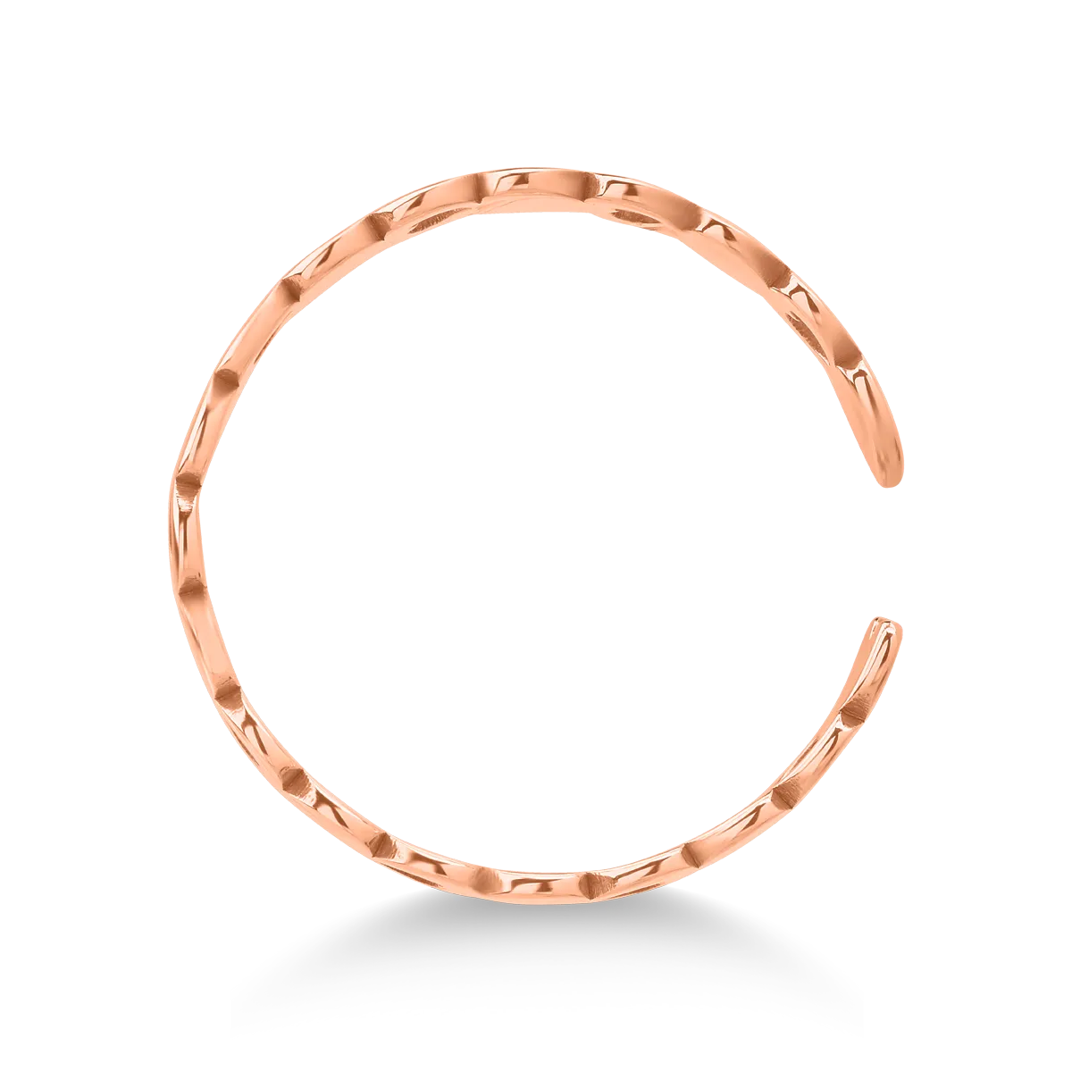 14K rose gold hearts ring