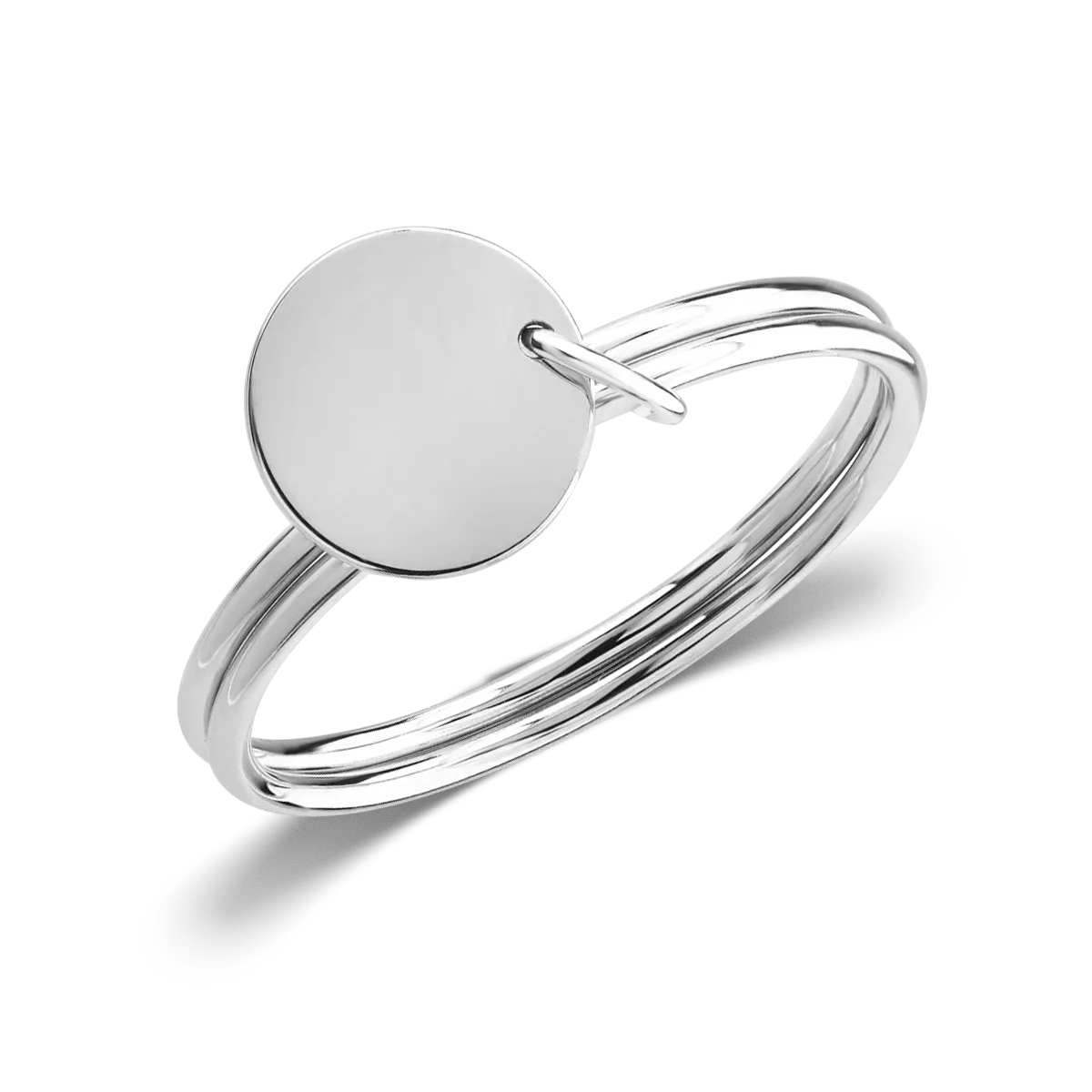 14K white gold coin ring