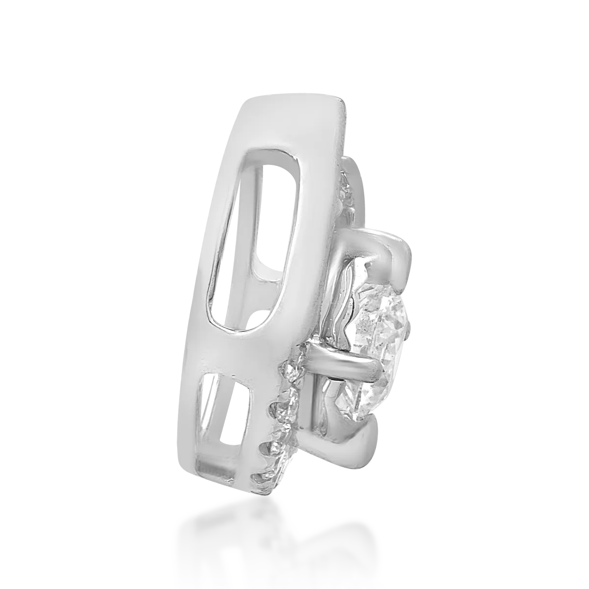 Висулка от бяло злато 18К с диамант 0.19гкт и диаманти 0.06гкт