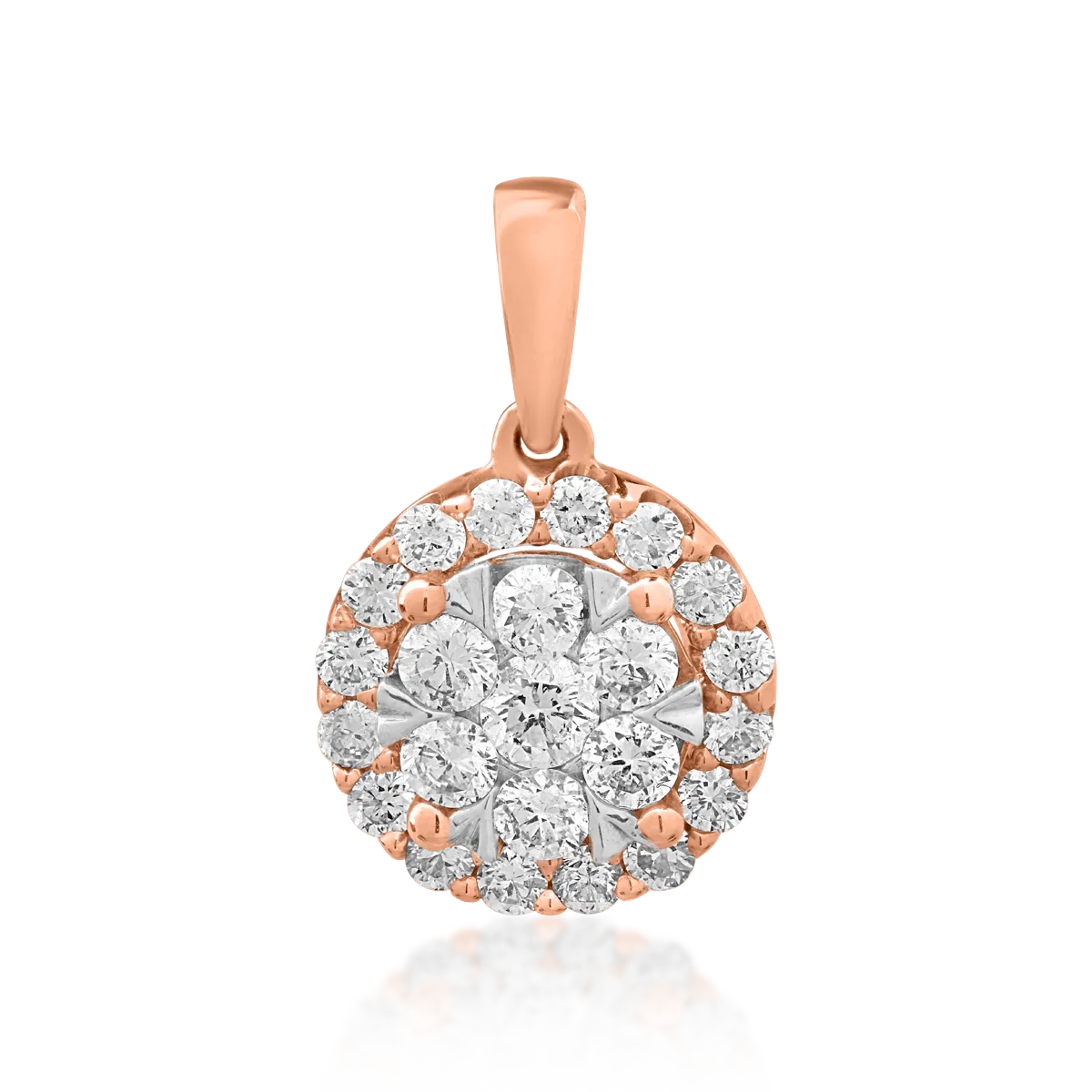 Висулка от розово злато 18К с диаманти 0.5гкт-40340