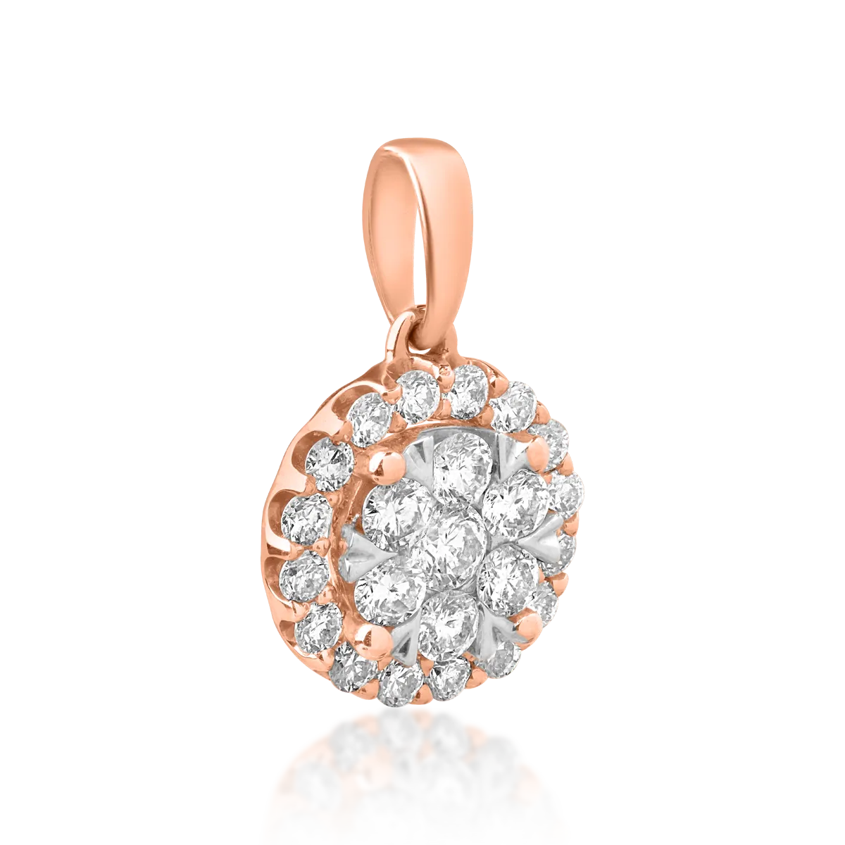 Висулка от розово злато 18К с диаманти 0.5гкт