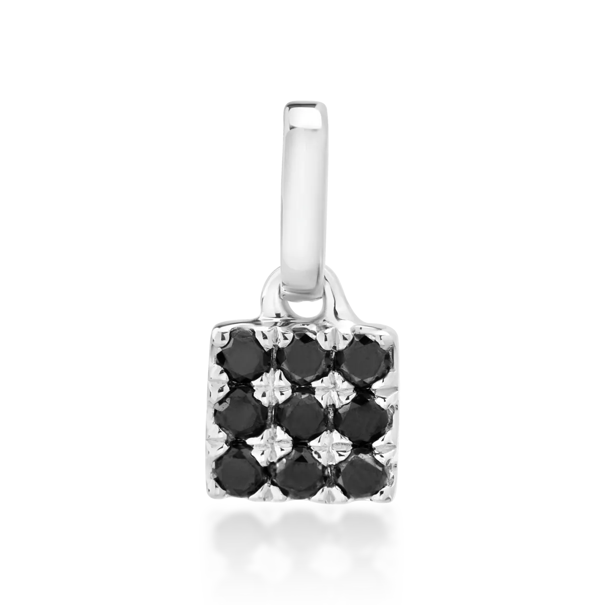 Висулка от 14K бяло злато с 0.06ct черни диаманти-40399