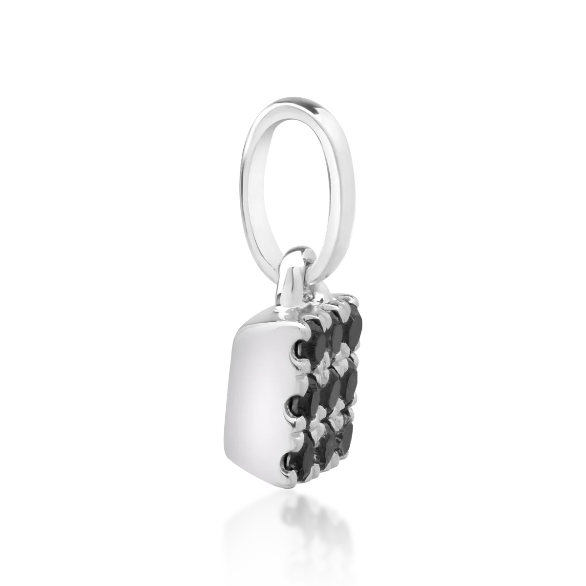 Висулка от 14K бяло злато с 0.06ct черни диаманти